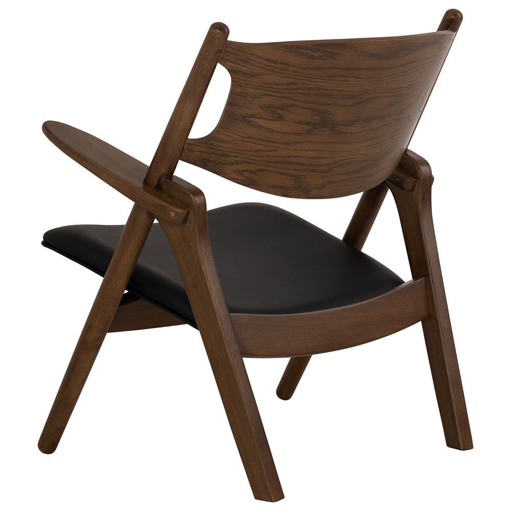 Stylish CAMRY Lounge Chair in Walnut & Black - Perfect for Living Room, Bedroom, or Office Relaxation