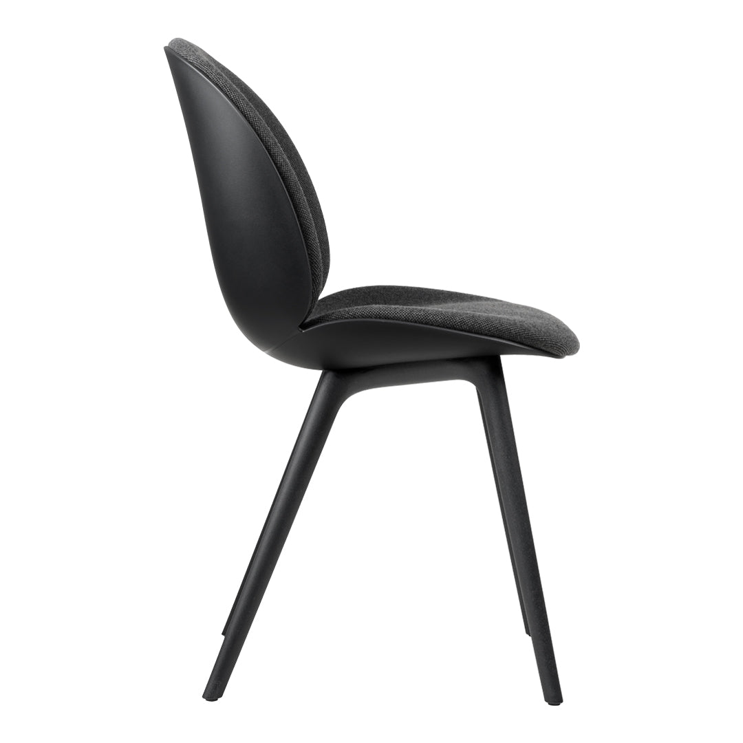 Beetle Dining Chair - Modern Upholstered Seat with Sturdy Plastic Base in Monochrome | Perfect for Kitchen, Dining Room & Small Space Decor
