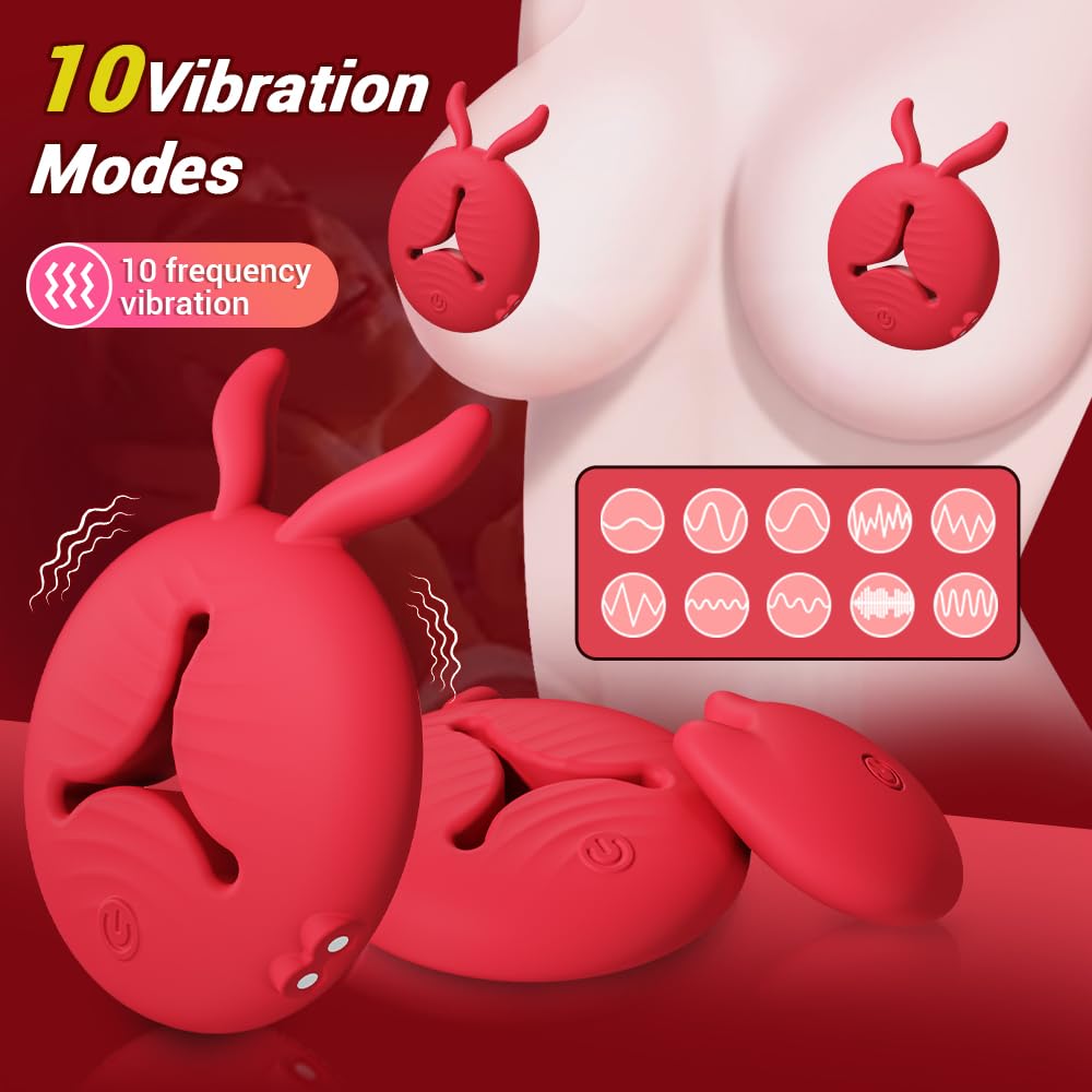 Premium 4-in-1 Remote Control Vibrating Nipple Clamps & Dildo Set - APP Controlled BDSM Sex Toys for Women with 10 Tongue Licking Modes | Couples Play, Solo Pleasure & Sensual Exploration