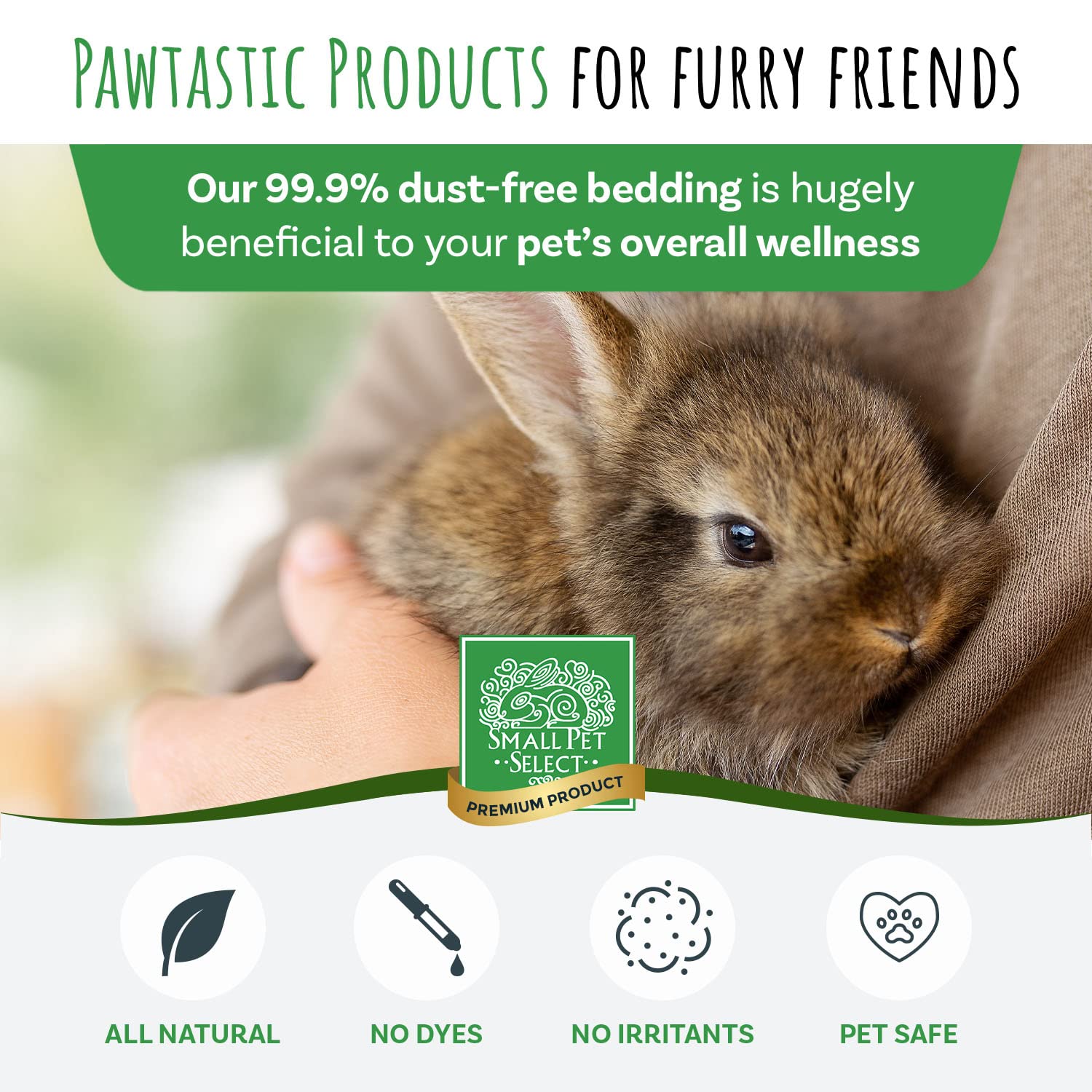 Small Pet Select Natural Paper Bedding, Jumbo 178L, 2-Pack - Eco-Friendly, Dust-Free, Absorbent Small Animal Cage Liner for Hamsters, Rabbits, Guinea Pigs, and More