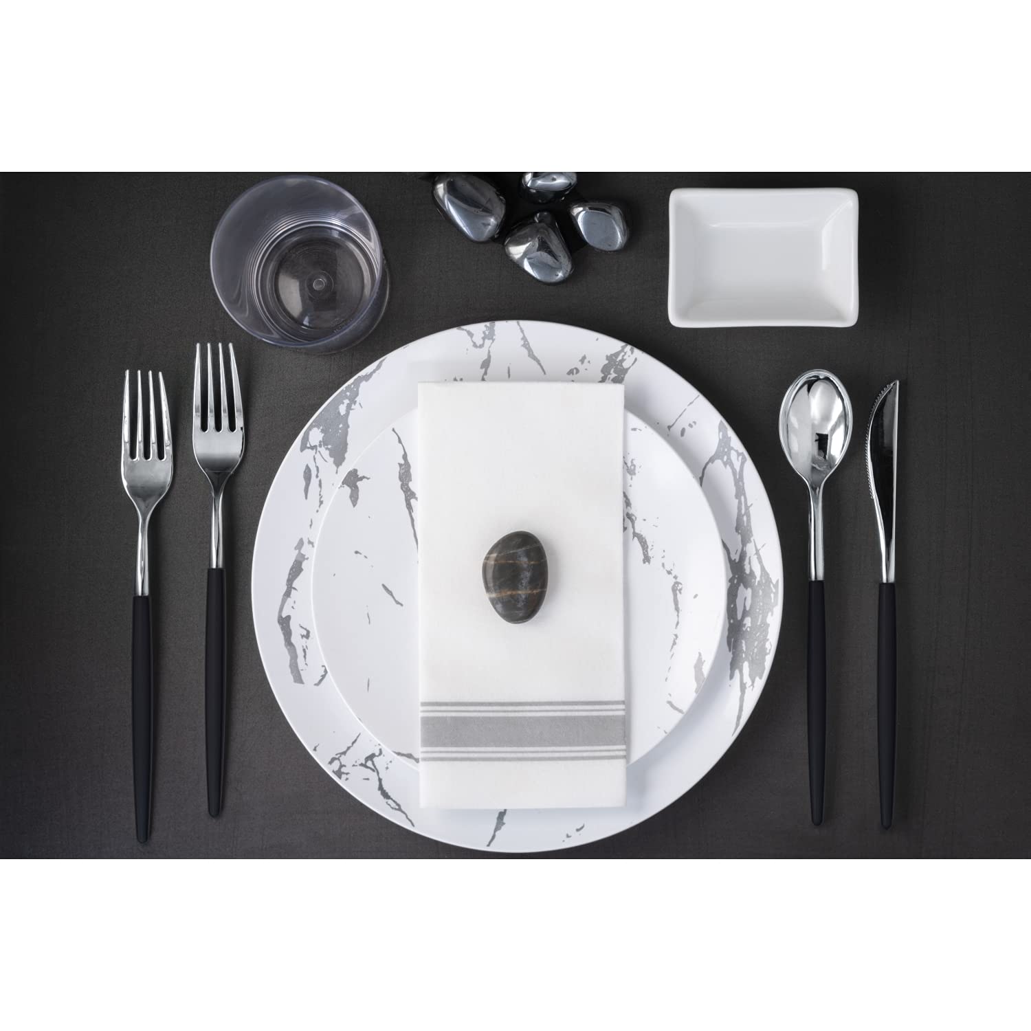 Trendables 120 Pack Heavy Duty Disposable Plastic Forks - Elegant Black & Gold Two-Tone Silverware for Weddings, Parties, Catering & Events - Perfect for Outdoor Dining, Picnics & Special Occasions