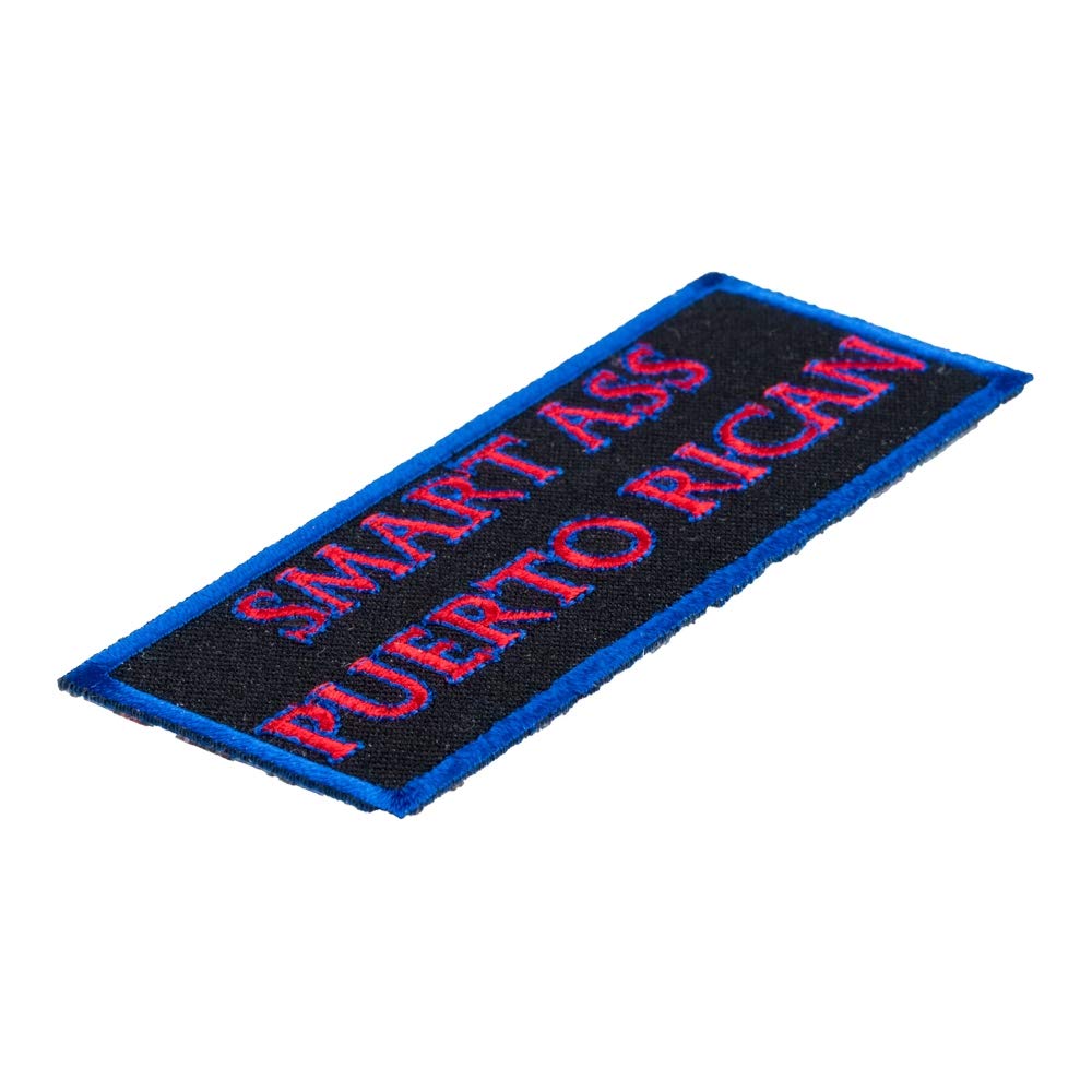 Smart Ass Puerto Rican Patch - Embroidered Puerto Rico Flag Iron-On Patches for Hats, Jackets & Bags | Perfect for Proud Boricua Pride & Gifts