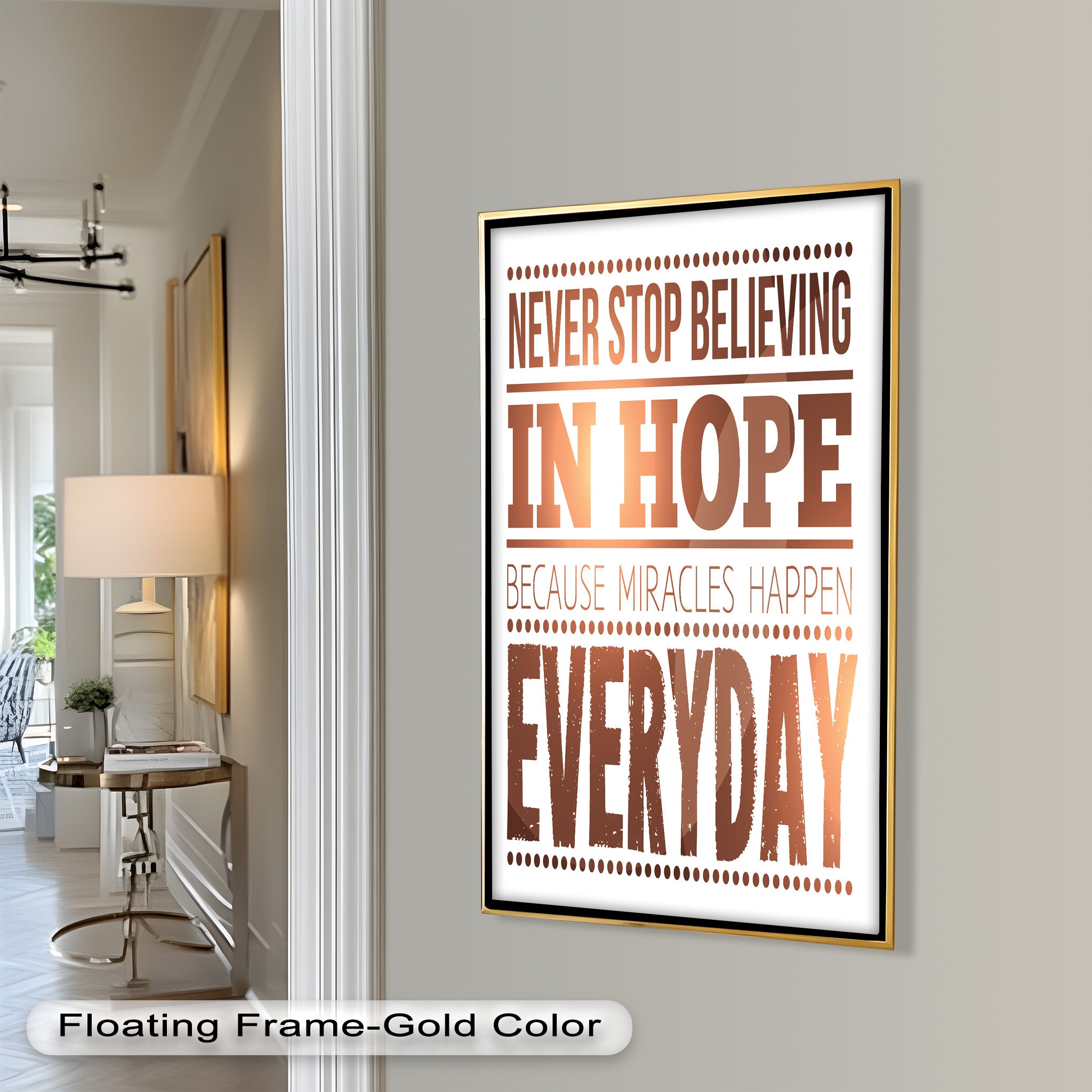 Inspiring 'Believe in Hope' Motivational Oil Painting - Uplifting Wall Art for Home, Office & Meditation Space