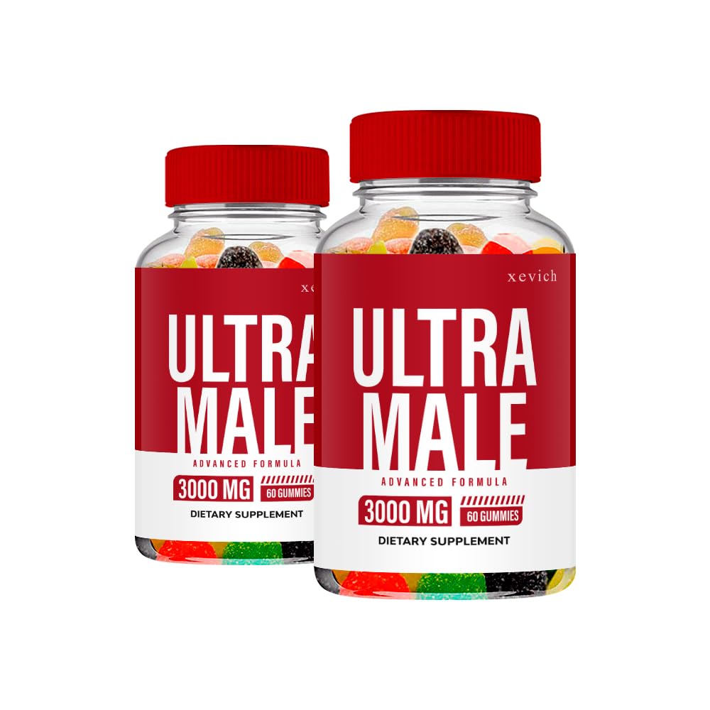 Ultra Male Gummies for Men's Health - 2 Pack (120 Gummies Total) - Boost Energy & Vitality - Perfect for Workout Recovery & Daily Wellness