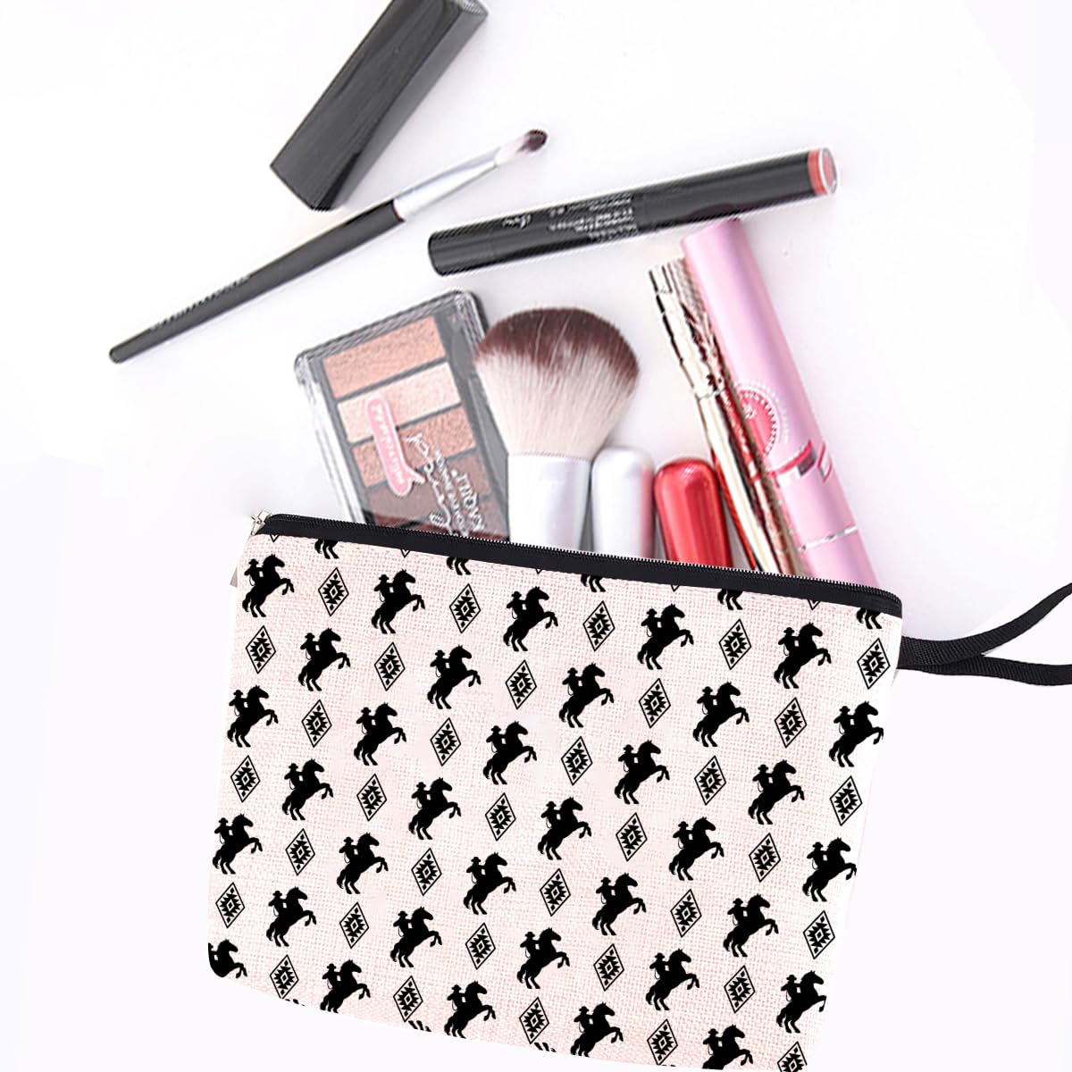 Western Style Makeup Bag - Cowgirl & Aztec Print Cosmetic Pouch with Zipper for Women | Best Friend, Daughter, BFF Gifts | Perfect for Travel, Graduation, Mother's Day & Birthday Presents | Great for Country-Themed Parties, Rodeo Events & Western Decor