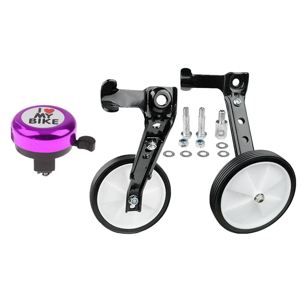Simhoa Kids Bike Training Wheels - Adjustable Stabilizer for Balance & Safety - Durable Bicycle Training Wheels with Bell for Children's Bikes | Perfect for Learning to Ride, Backyard Practice & Neighborhood Cycling