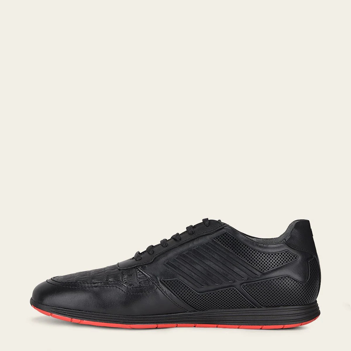 **Men's Cuadra Black Casual Caiman Leather Sneakers - Stylish & Comfortable for Everyday Wear, Work & Outdoor Activities**