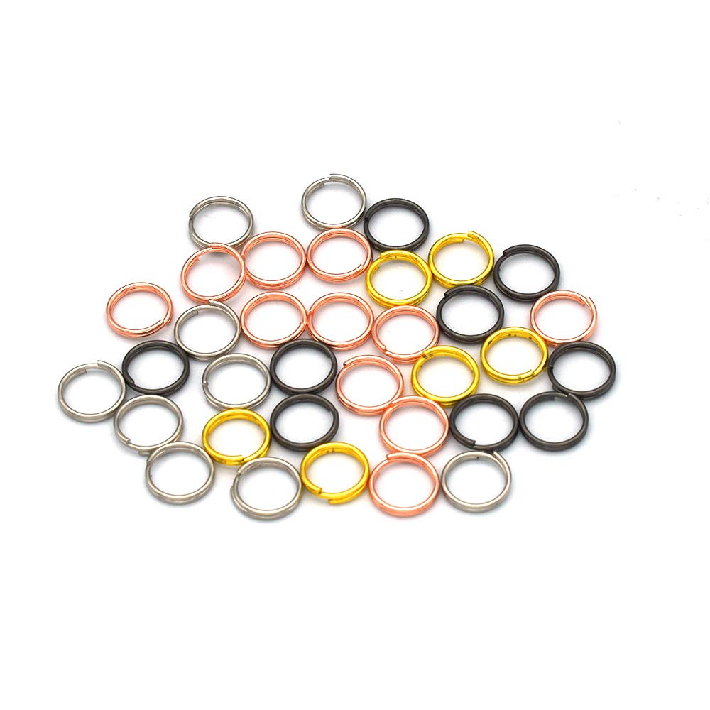 10mm Stainless Steel Key Rings 200pcs - Gold Jewelry Charms & Key Fobs for DIY Crafts