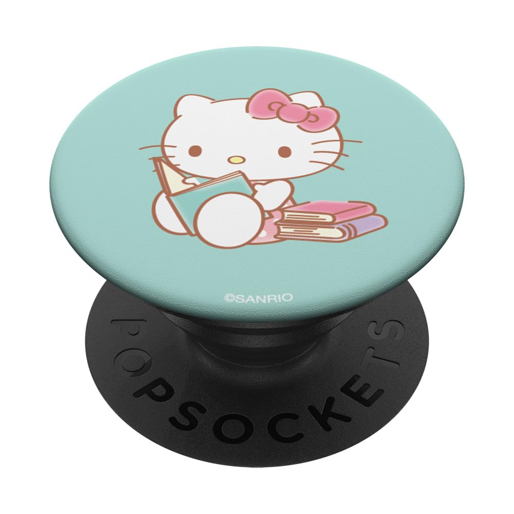 Hello Kitty Reading Books PopSockets PopGrip - Adhesive Phone Grip & Stand for Smartphones - Perfect for Reading, Gaming, and Taking Selfies