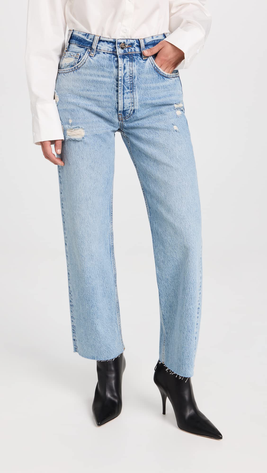ANINE BING Women's Gavin Jeans - High Waist Slim Fit Stretch Denim Pants for Casual Wear & Everyday Outfits