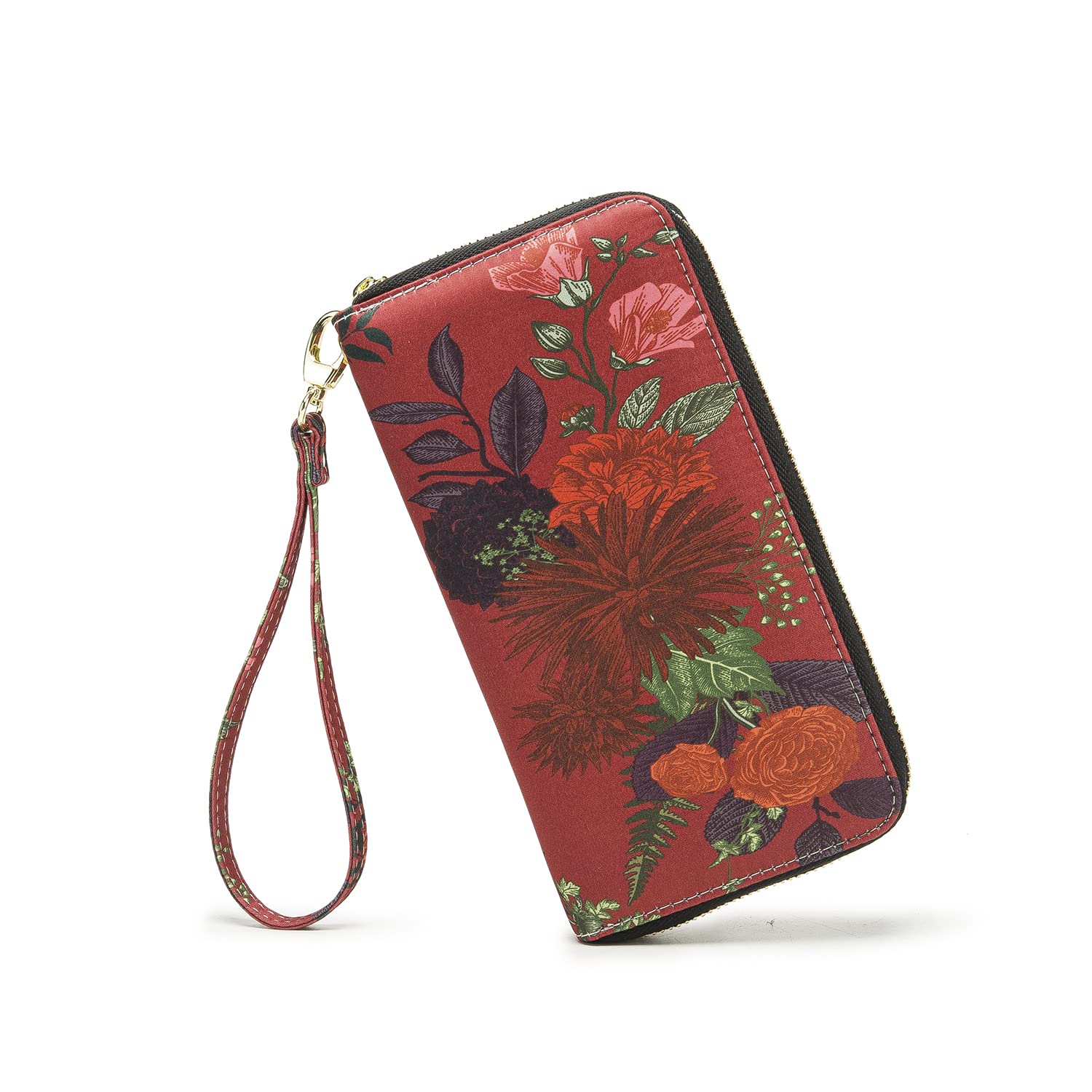 RFID Blocking Women's Wallet - Slim Bifold Credit Card Holder with Zipper Purse, ID Window & Large Capacity | Perfect for Travel, Work & Everyday Use (Ladies Wristlet Clutch)