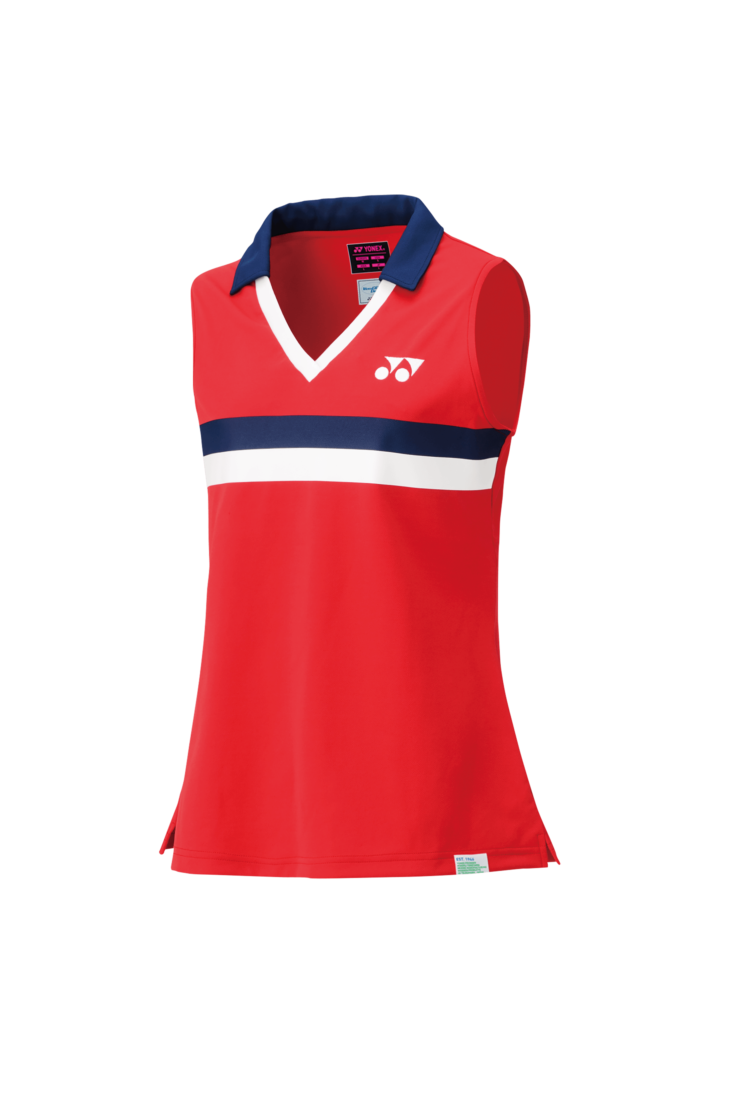 75TH Women's Sleeveless Polo Shirt - Breathable Athletic Top for Golf, Tennis & Summer Outfits [Ruby Red]