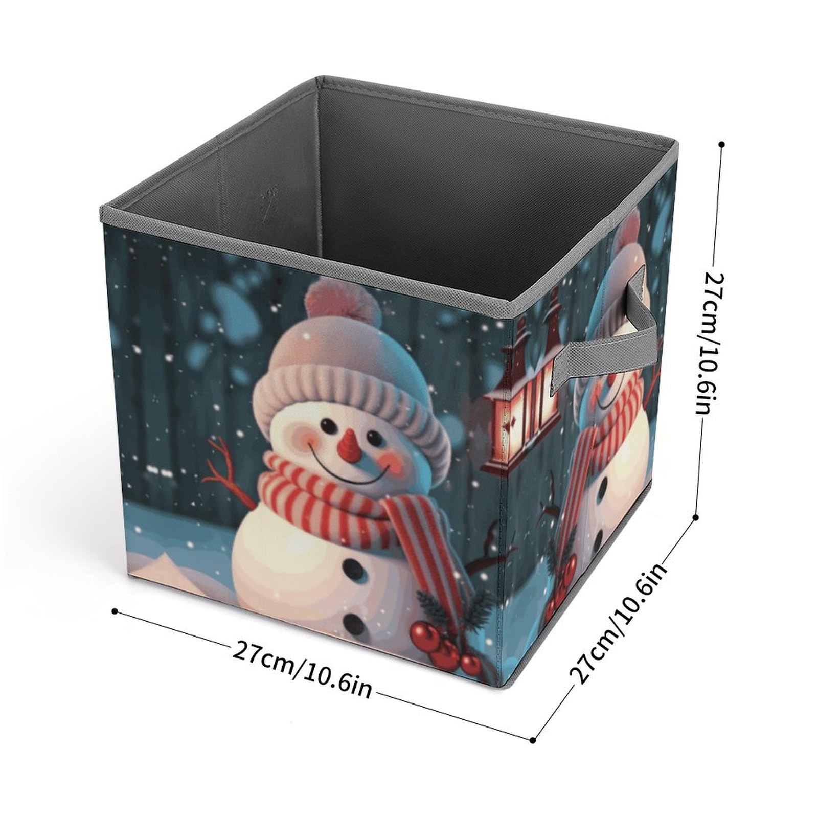 Foldable Snowman Storage Cubes with Handles - Cute Clothes Organizer Bins for Cabinet, Shelf & Closet Organization | Perfect for Seasonal Decor & Kids Room Storage
