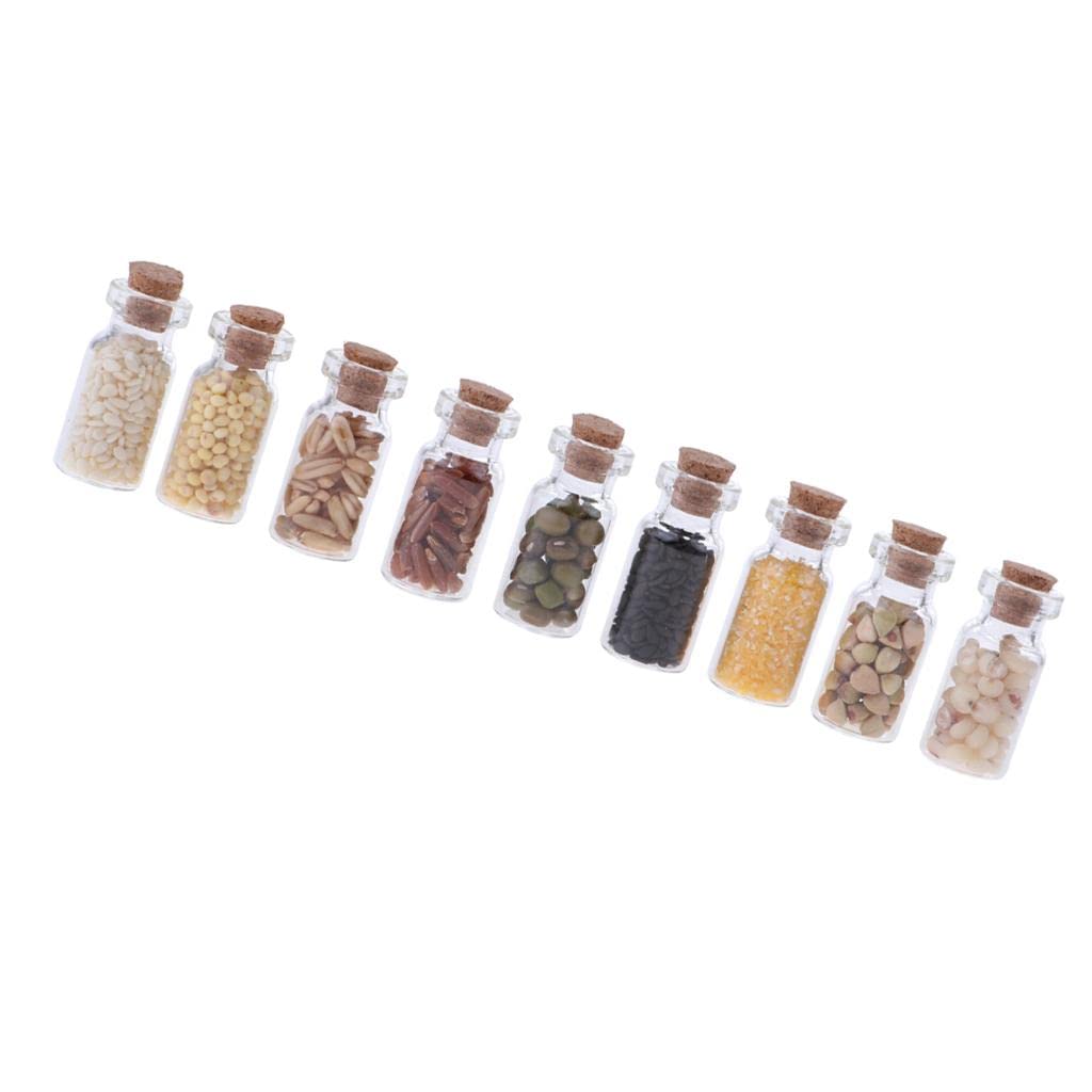 Amagogo 9-Piece Miniature Dollhouse Glasses Set with Realistic Dried Food - Perfect for Dollhouse Accessories, Miniature Decor, and Creative Play Scenes