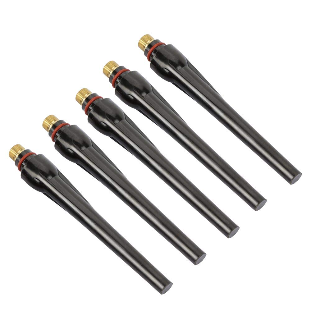TIG Welding Torch Back Cover Kit - 5pcs Long Back Covers for WP-17/18/26 TIG Torches (57Y02) | Durable Replacement Parts for Welding Equipment | Perfect for Professional Welders & DIY Metal Fabrication Projects