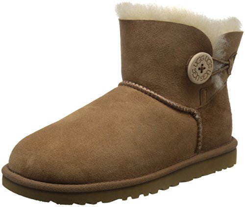 UGG Women's Mini Bailey Button Boots - Cozy Winter Boots for Women, Waterproof & Warm, Perfect for Snow, Hiking & Casual Outfits