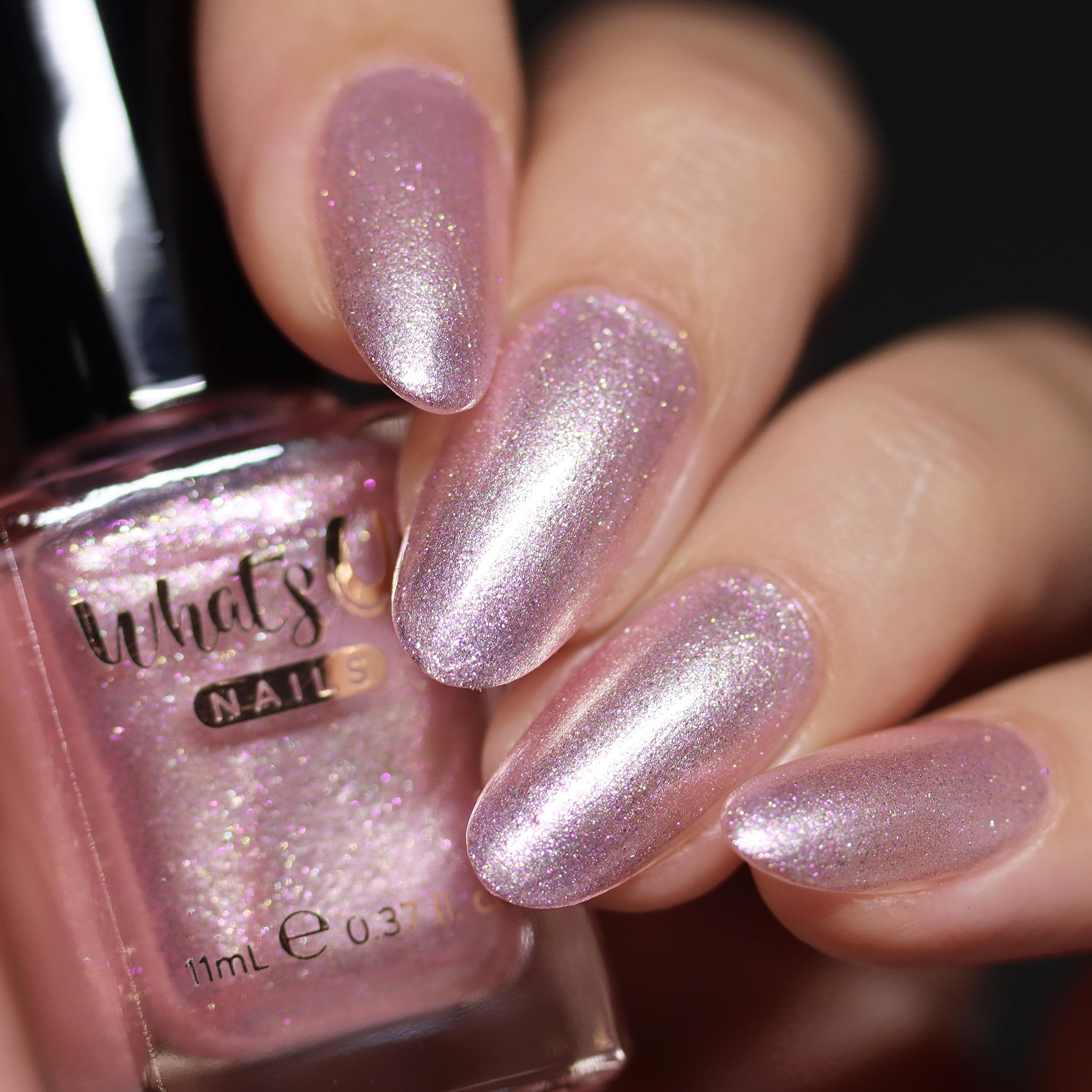Whats Up Nails Fairy Veil Nail Polish - Light Pink Base with Iridescent Shimmer, 21-Free Vegan & Cruelty-Free Nail Lacquer Made in USA | Perfect for Manicures, Pedicures & Special Occasions