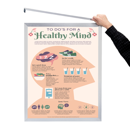 15x22 Euro Style Poster Frame - Top & Side Load Sign Holder for Artwork, Photos, and Documents | Perfect for Home, Office, and Gallery Displays