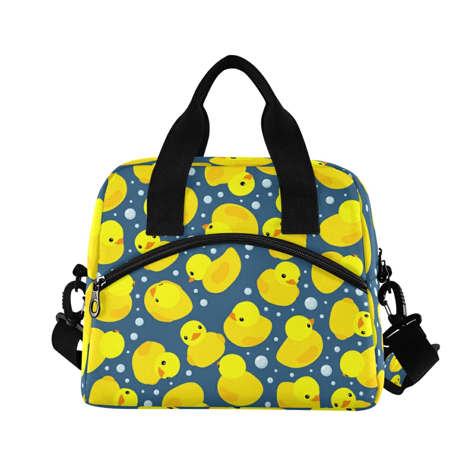 Reusable Insulated Lunch Box with Adjustable Shoulder Straps - CBBYY Rubber Ducks Lunch Bags for Women & Men, Perfect for Work, Picnic, School & Outdoor Activities