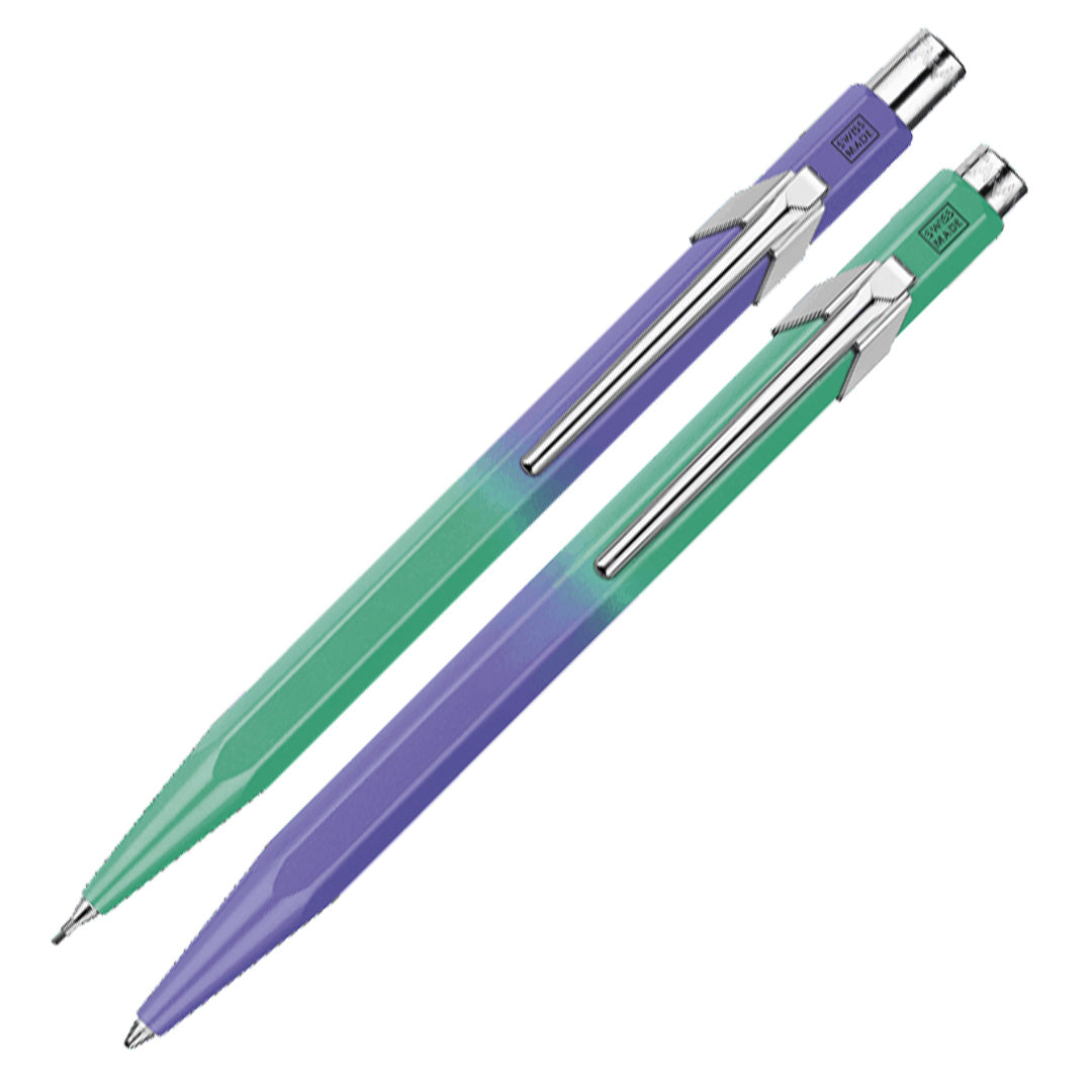 Caran d'Ache 849 Ballpoint Pen & 844 Mechanical Pencil 0.5mm Borealis Set - Premium Swiss Writing Instruments for Office, School & Gift Giving
