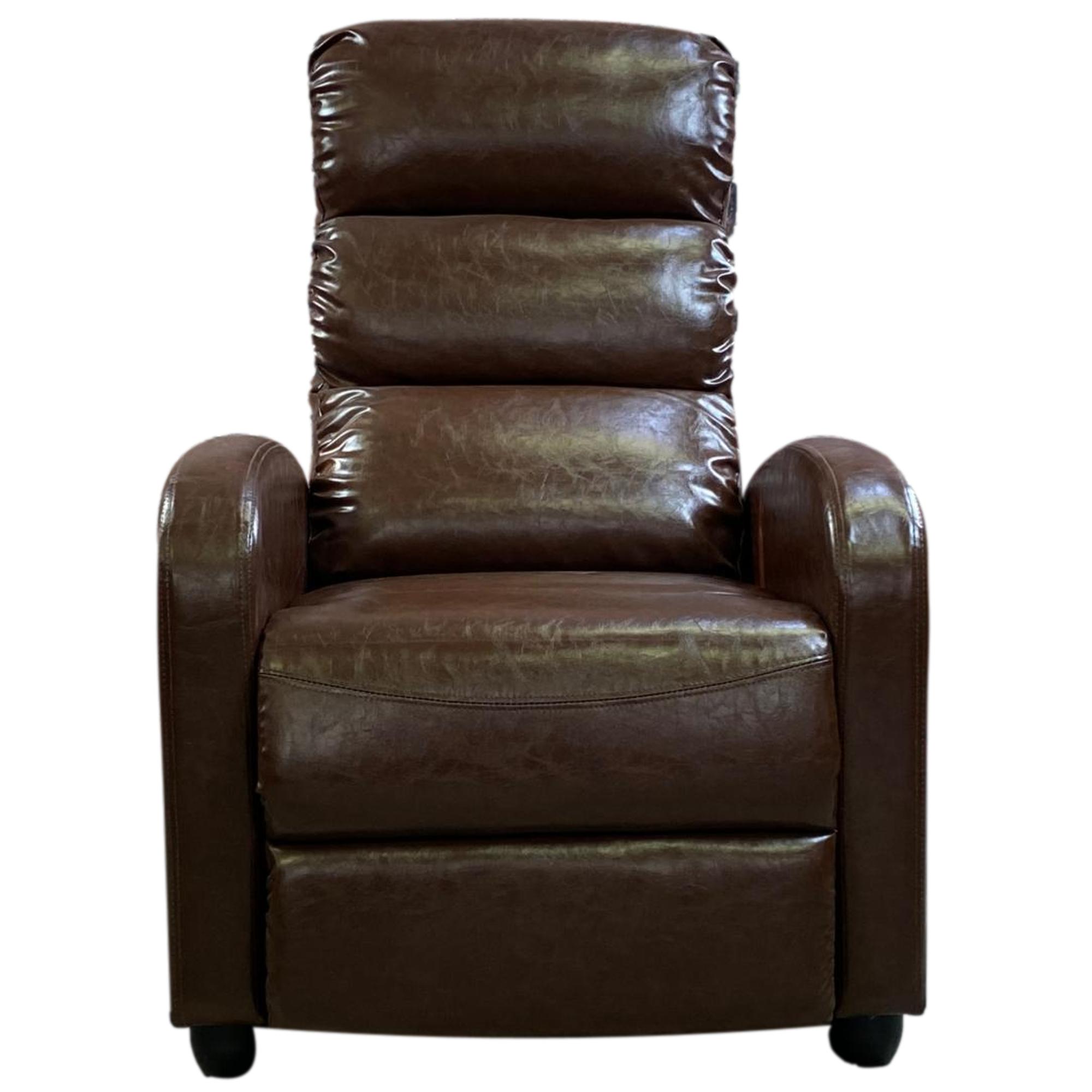 Premium 810 Theatre Gaming Recliner Chair - Brown Leather, Ergonomic Design for Ultimate Comfort in Home Theater & Gaming Setup
