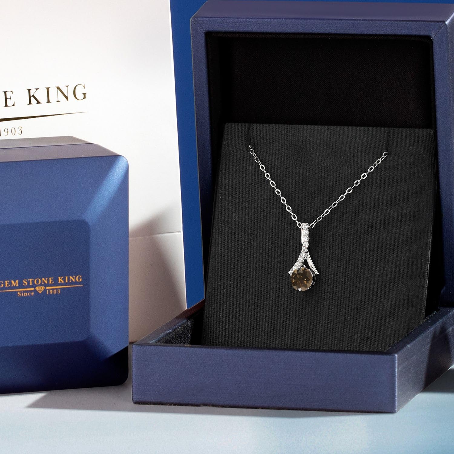 Gem Stone King 925 Sterling Silver 6MM Round Birthstone Pendant Necklace for Women - 18 Inch Chain - Perfect Gift for Birthday, Anniversary & Mother's Day