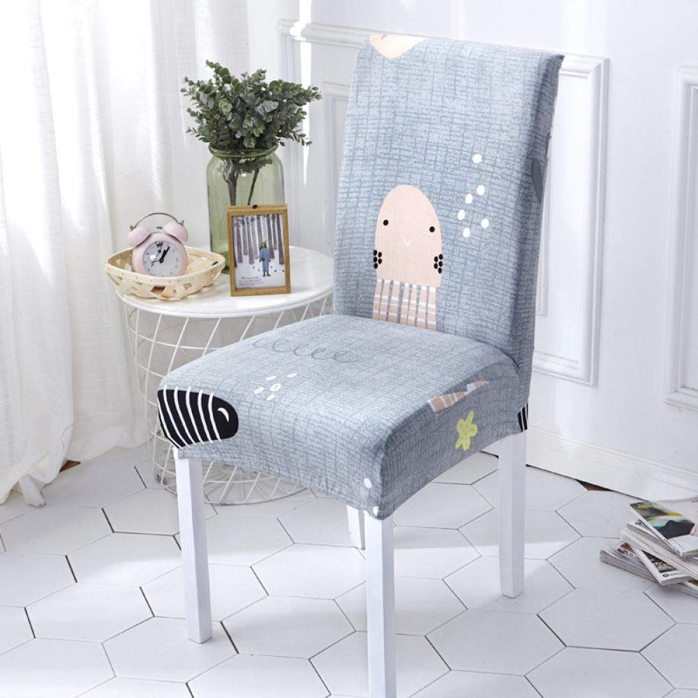 Stretchable Animal Print Spandex Dining Chair Covers - 6 Pack, Cute & Protective Seat Slipcovers for Restaurant, Hotel & Home Decor - Perfect for Dining Room, Kitchen, and Party Settings