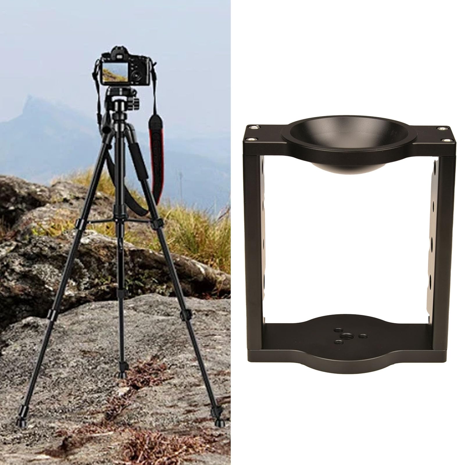 65mm/75mm Professional Bowl System Camera Adapter - Tripod Fluid Head Converter for Smooth Panning & Tilting | Perfect for Video Production, Live Streaming & Photography