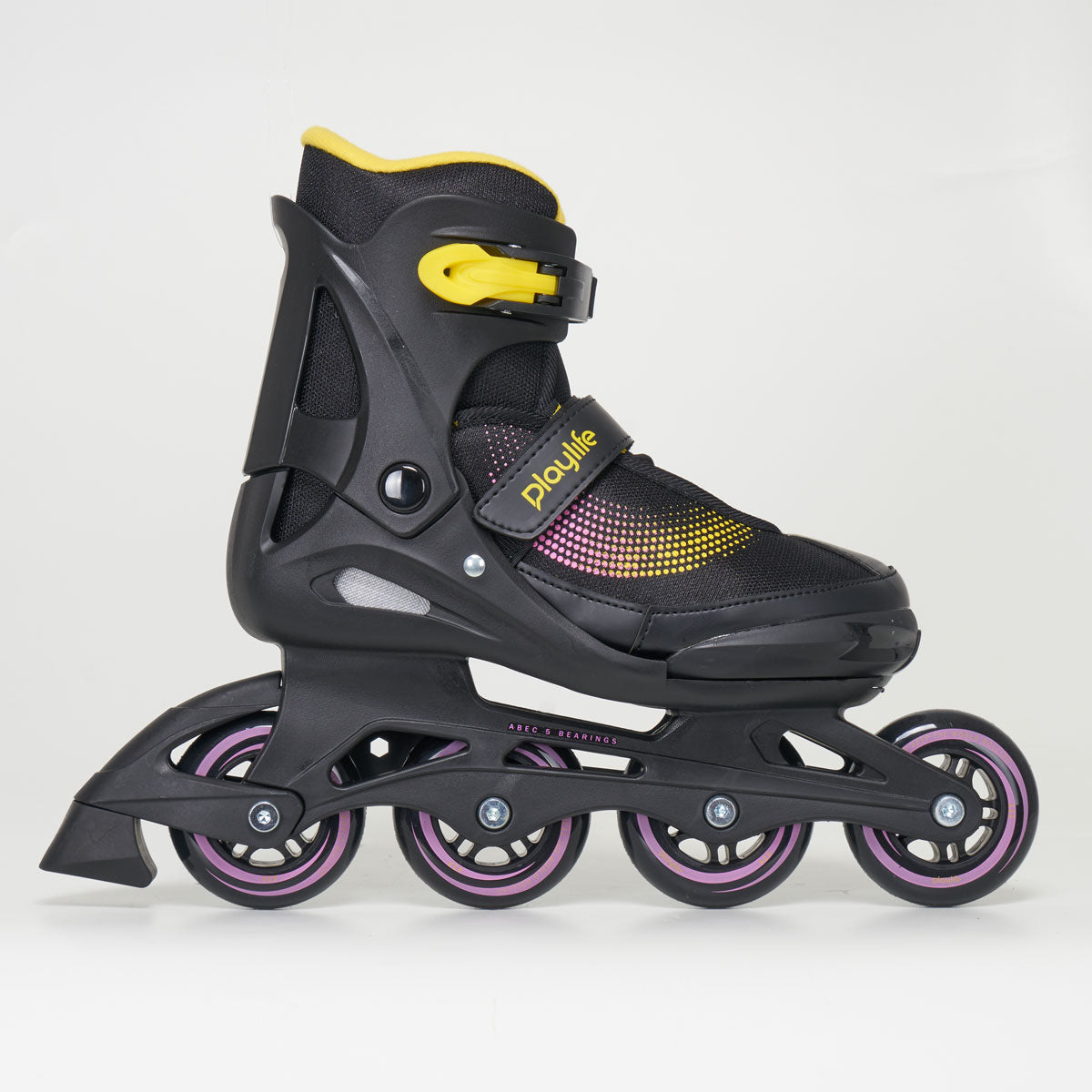 Playlife Joker Sky Inline Skates for Adults - Unisex Adjustable Roller Skates with Comfortable Padding - Perfect for Outdoor Fitness, Street Skating & Rollerblading (Yellow)