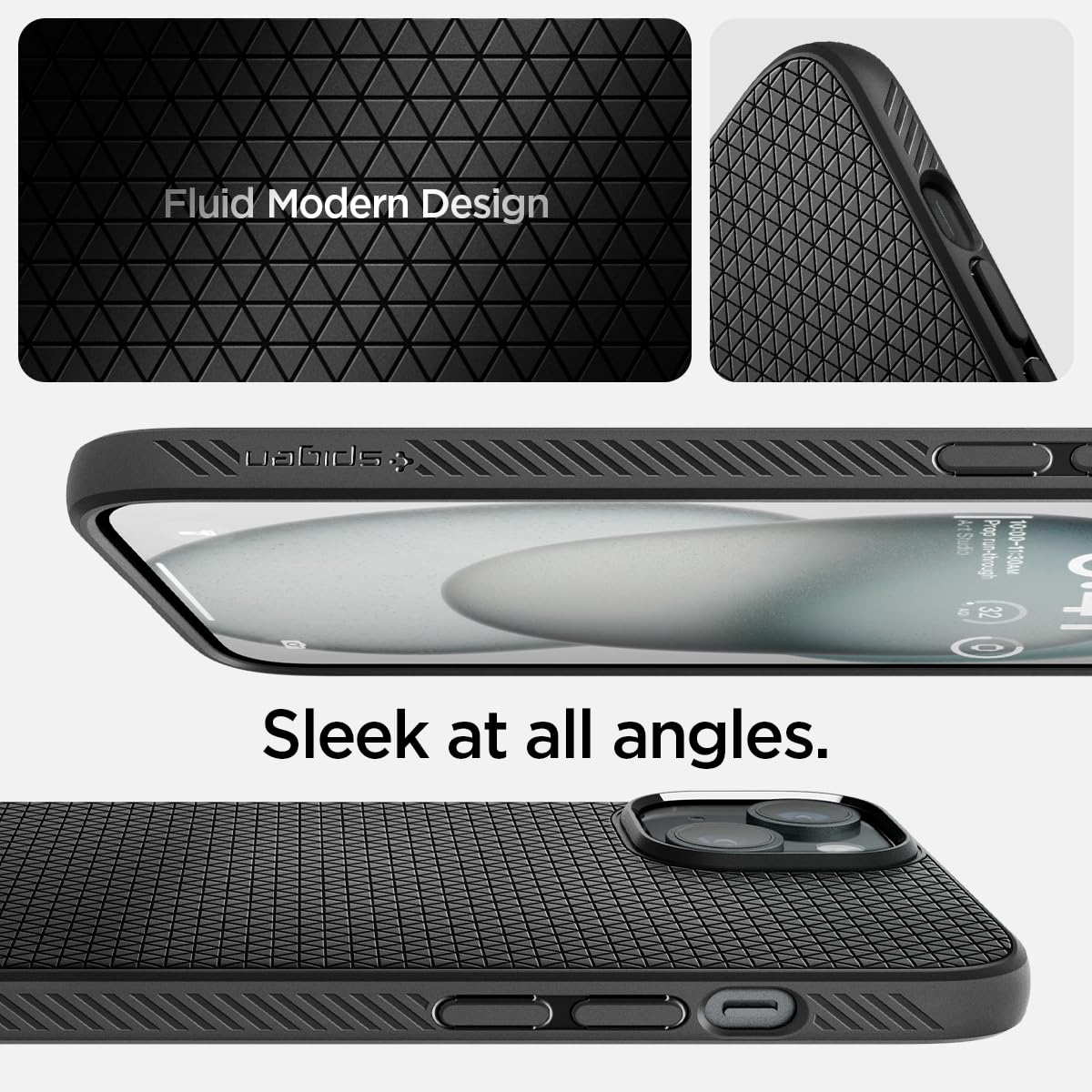 Spigen Liquid Air Case for iPhone 15 Plus - Slim Matte Black Protective Cover | Perfect for Everyday Use, Work & Travel