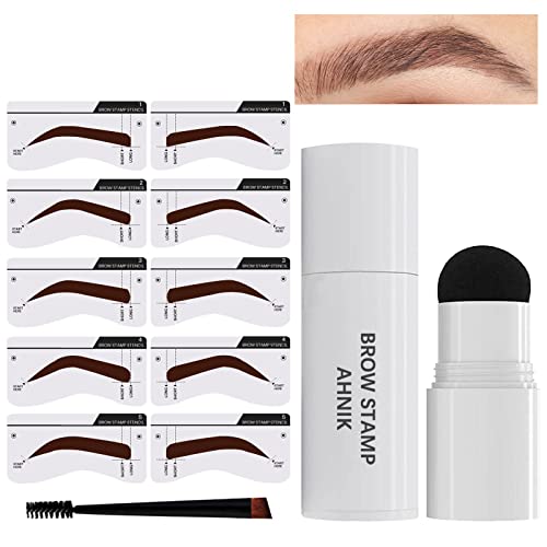 Eyebrow Stamp Stencil Kit - 5 Pairs Reusable Eyebrow Stencils with Brow Stamp Tool (Auburn) | Perfect for Quick Eyebrow Makeup, DIY Beauty & Beginners | Home, Travel & Daily Use