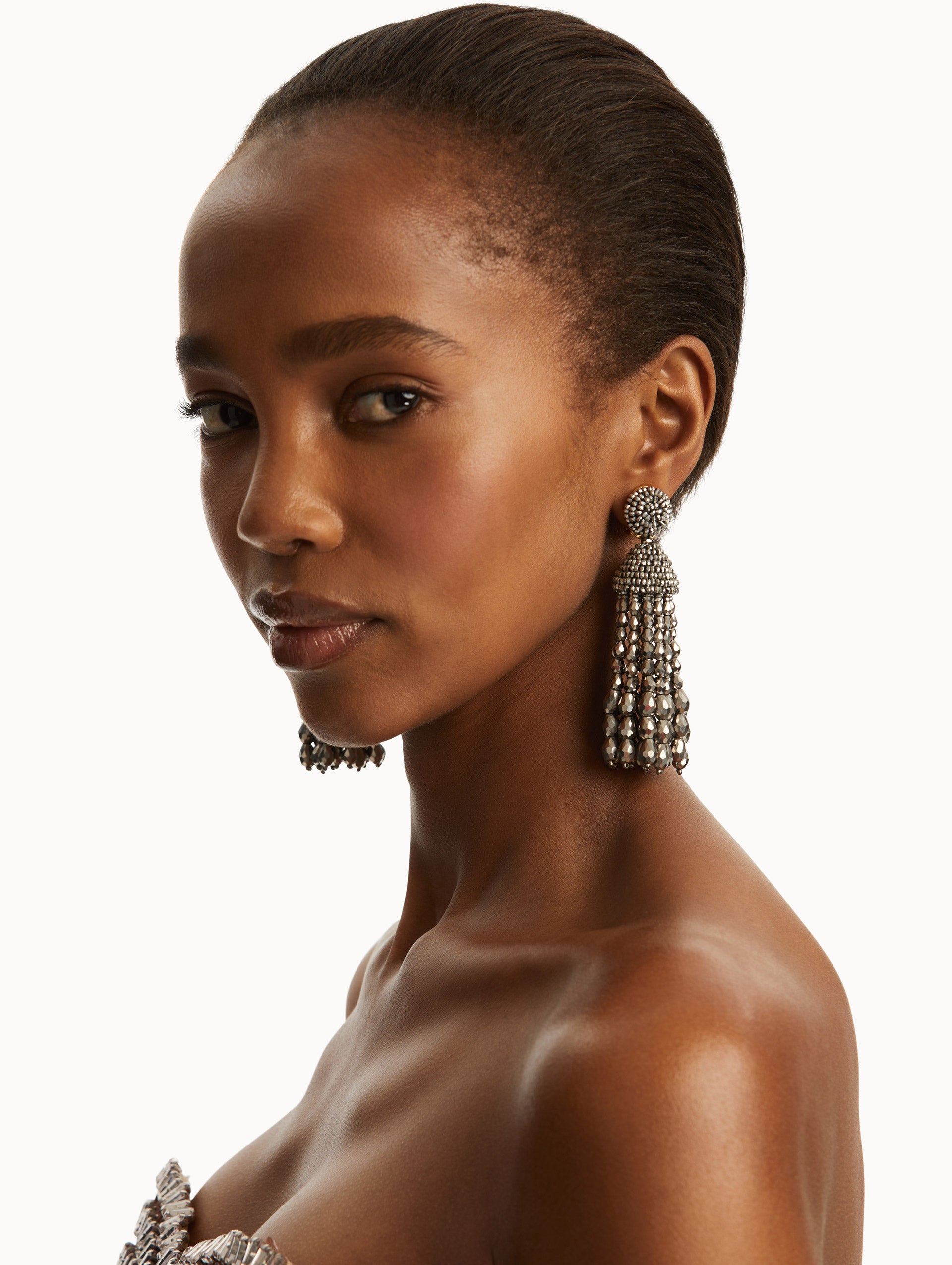 Elegant Beaded Chandelier Clip-On Earrings for Women | Vintage Crystal Dangle Earrings for Parties, Weddings & Special Occasions