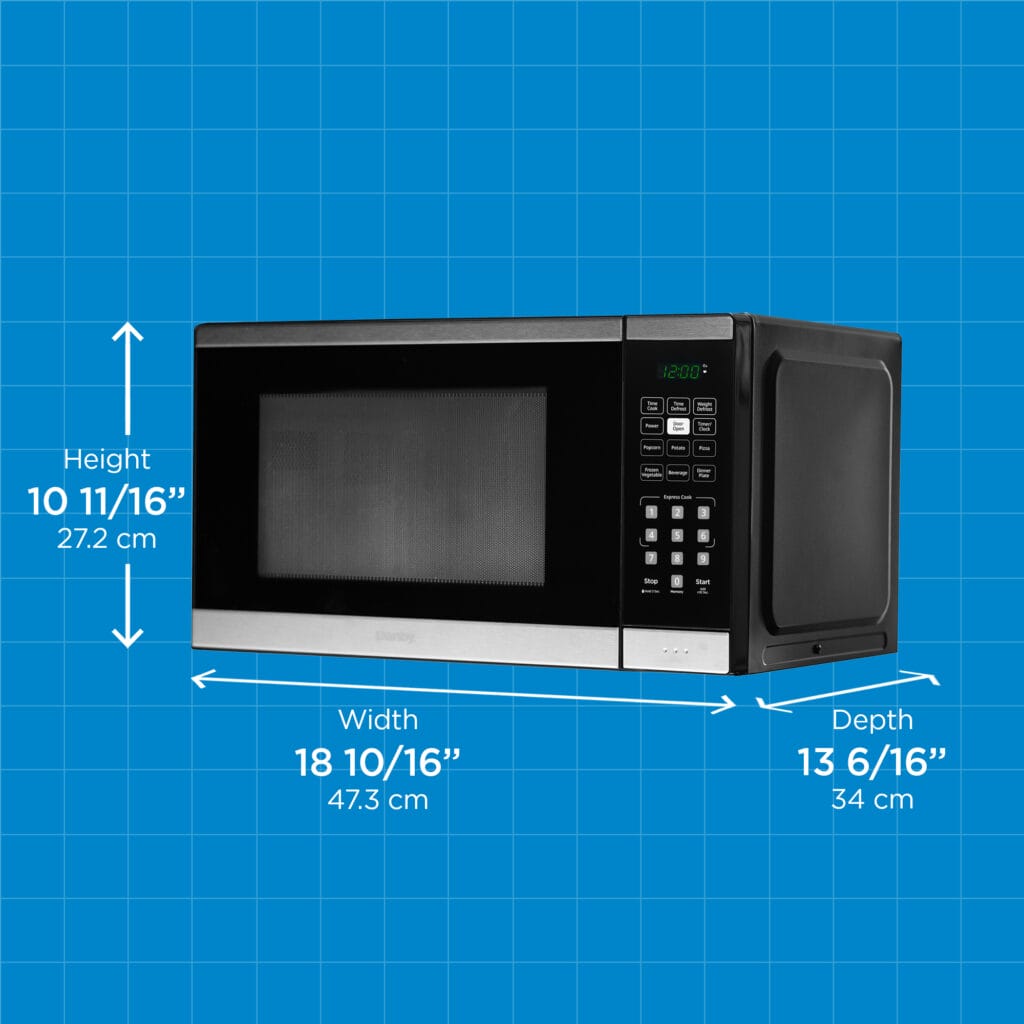 Danby DBMW0925BBS 0.9 cu. ft. Compact Countertop Microwave Oven - Black Stainless Steel - Perfect for Dorms, Offices & Small Kitchens