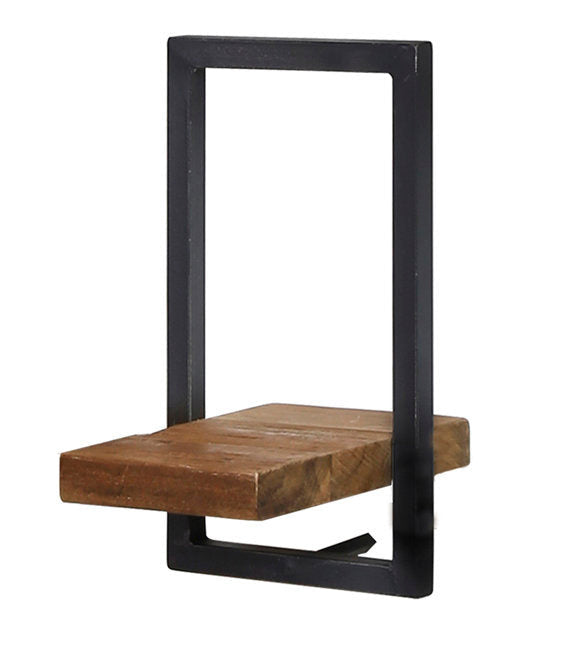 Bayan Metal Frame Wall Box V Teak - Rustic Home Decor for Living Room, Bedroom & Office Storage