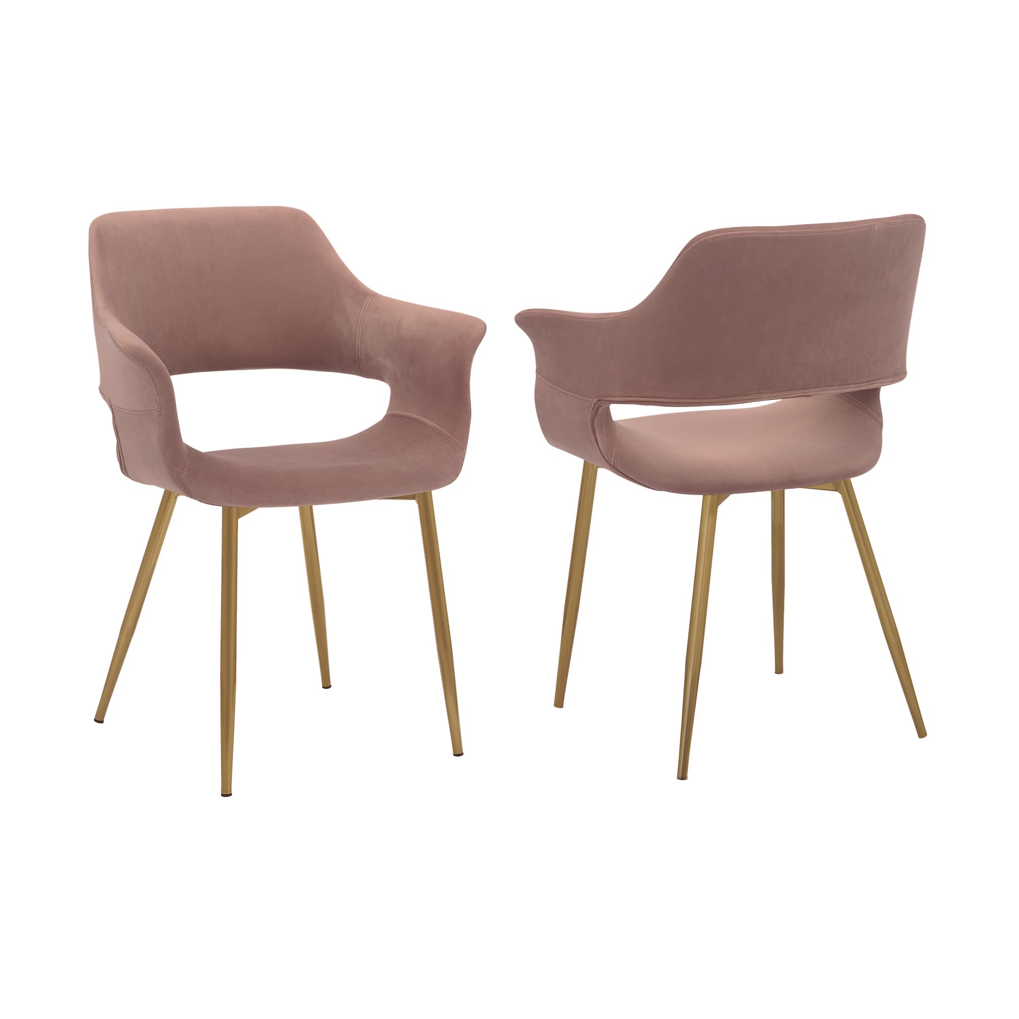 Armen Living Gigi Velvet Dining Chairs with Metal Legs - Set of 2, 19