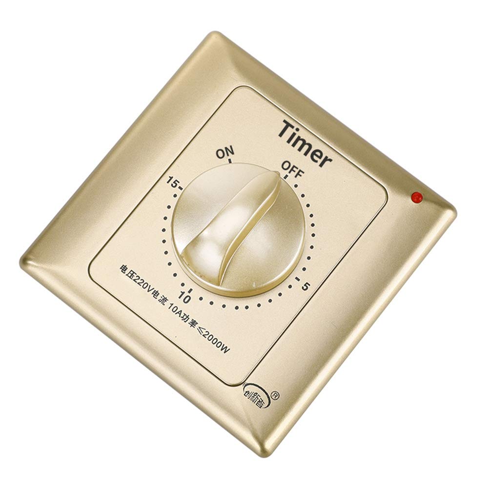 15 Minute Heavy Duty Mechanical Countdown Timer - Automatic Spring Loaded Switch for Lights, Exhaust Fans & Heaters | Perfect for Bathroom, Kitchen, Workshop & Home Automation