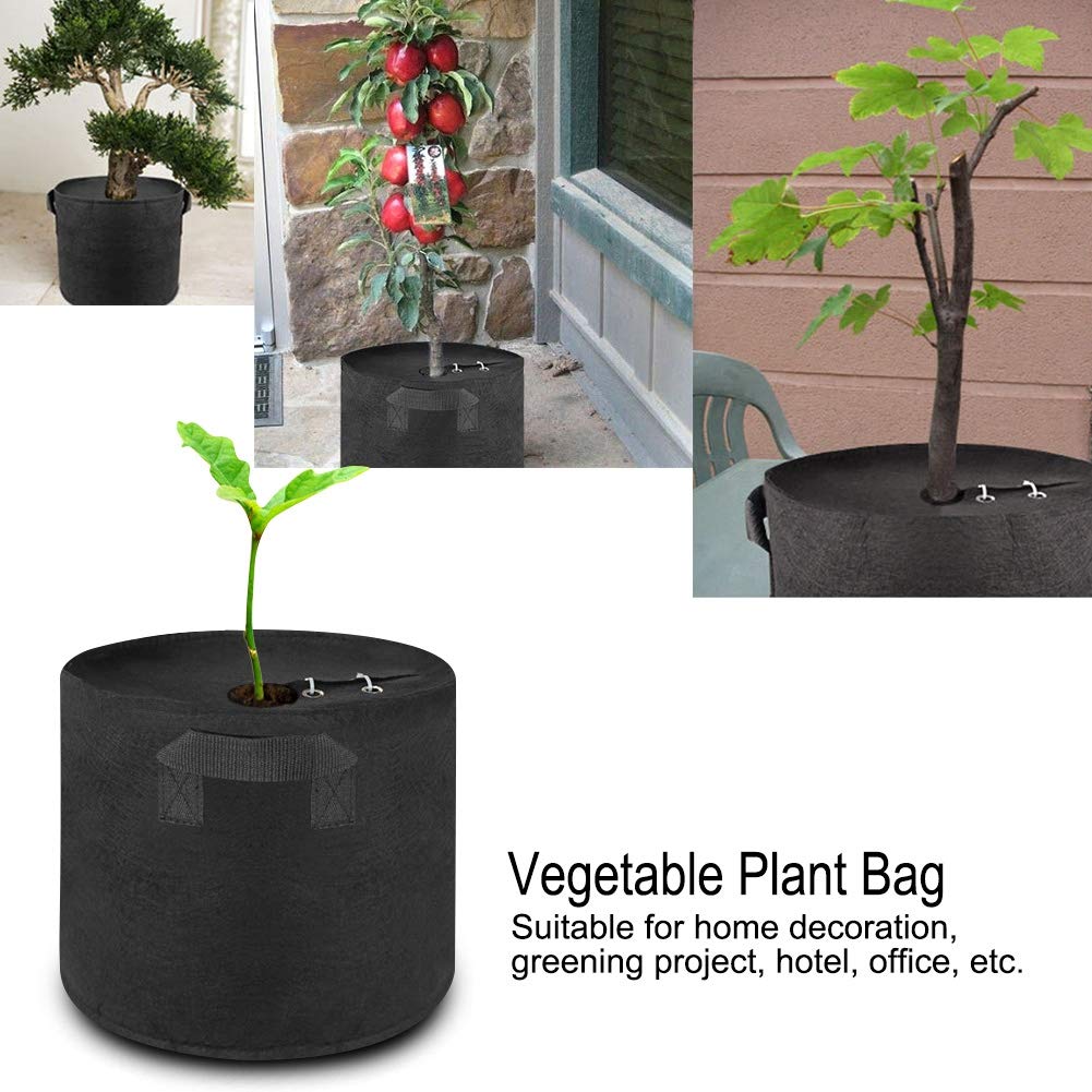 10 Gallon Black Vegetable Grow Bags with Handles - Potato Planting Bags for Outdoor Gardening, Balcony Decor & Plant Containers | Perfect for Tomatoes, Herbs & Root Vegetables