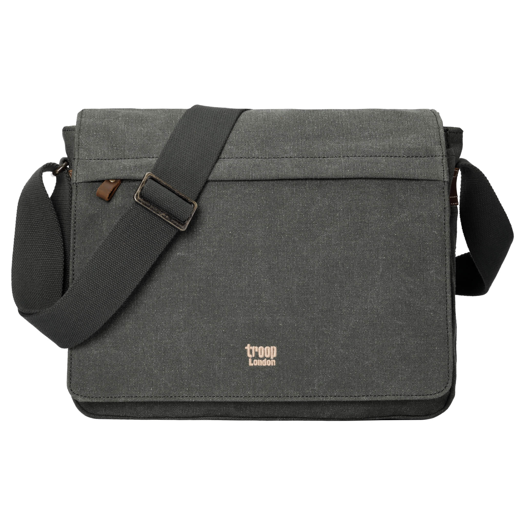 TRP0240 Troop London Classic Canvas Laptop Messenger Bag 16.5 Inch - Stylish Work & College Commuter Bag for Men & Women