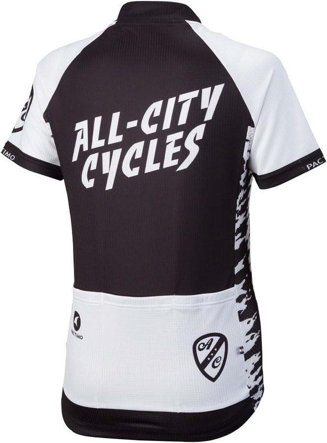 All City Wangaaa! Women's Short Sleeve Cycling Jersey - Black/White - Size Small - Perfect for Road Biking & Outdoor Sports