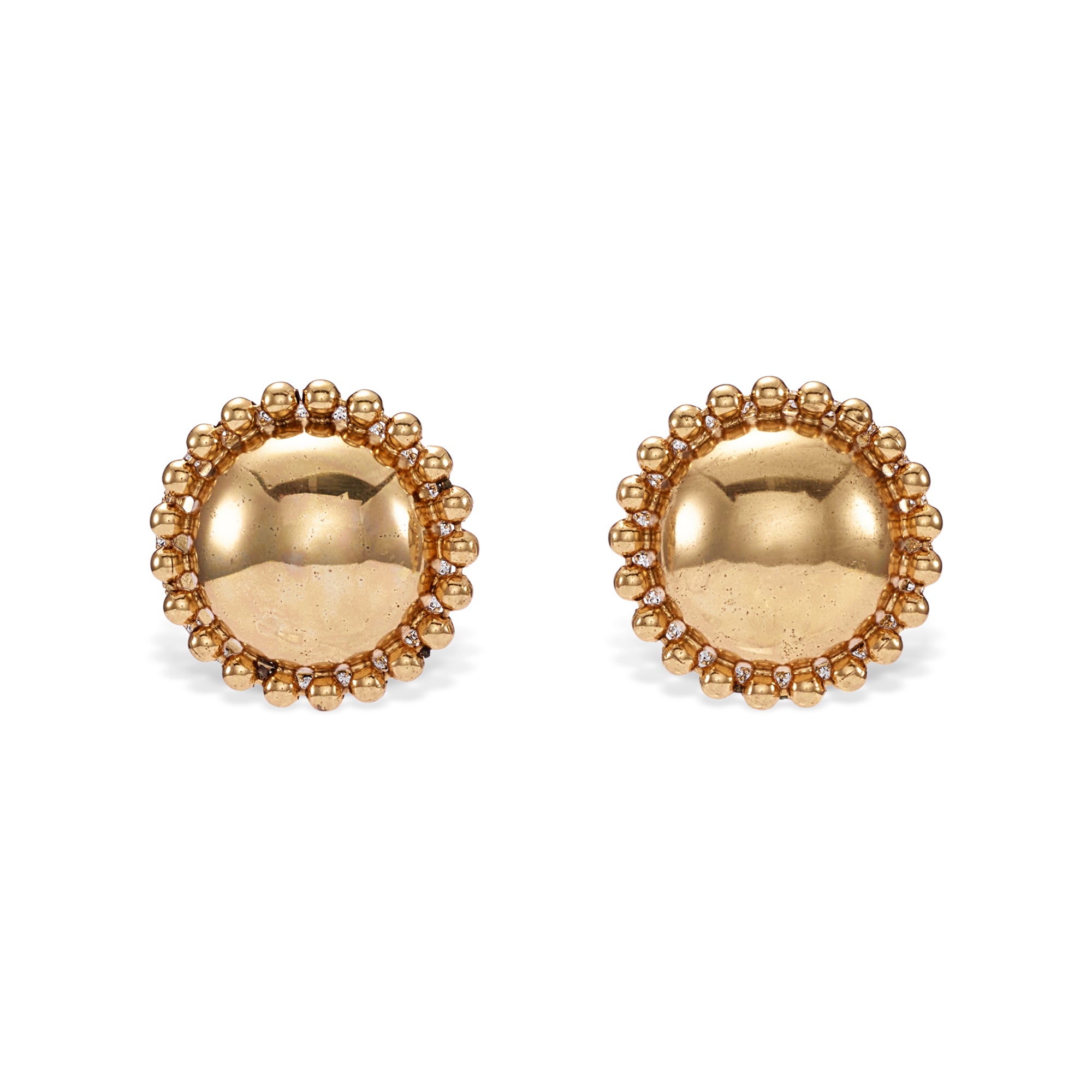 Lucia Dome Stud Earrings for Women - 14K Gold Plated Hypoallergenic Cubic Zirconia Earrings - Perfect for Everyday Wear, Parties & Gifts
