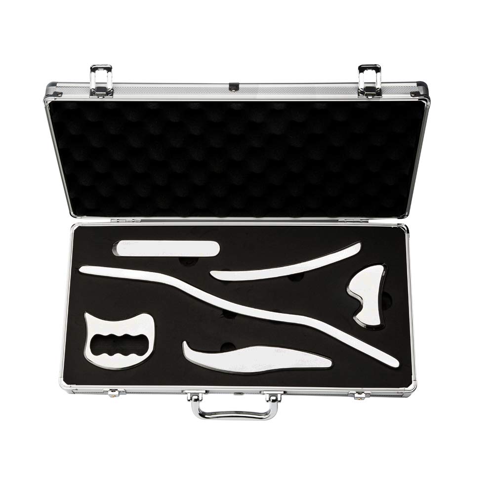 Premium Stainless Steel Gua Sha Tool Set - IASTM Therapy Tools for Muscle Scraping & Massage - Physical Therapy, Pain Relief & Myofascial Release - Perfect for Athletes, Chiropractors & Home Wellness Care
