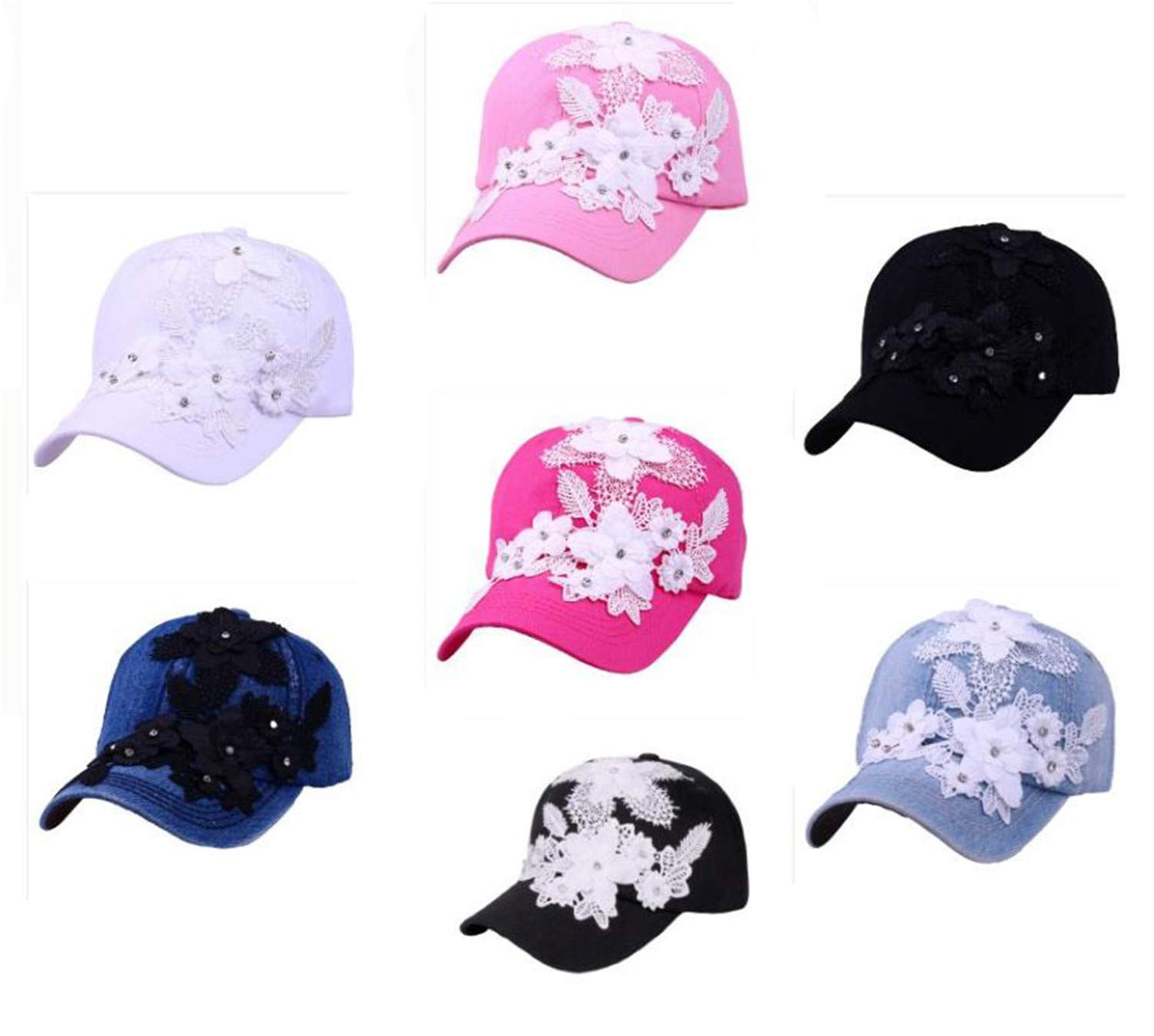 Stylish Rhinestone Embellished Denim Baseball Cap for Women - Adjustable Snapback Hip Hop Sun Hat with Bling Wash Design | Perfect for Outdoor Activities, Concerts, and Fashion Statements
