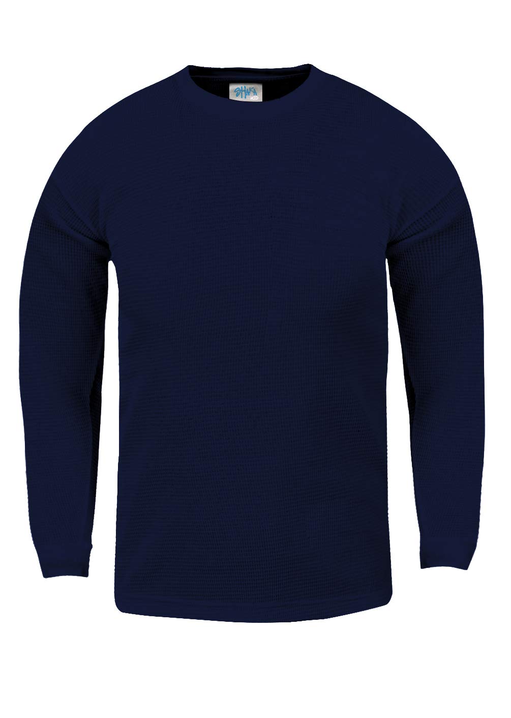 Shaka Wear Kids Waffle Thermal Long Sleeve Crewneck T-Shirt - Soft Cotton Thermal Shirt for Boys & Girls (XXS-XL) - Perfect for Winter Layering, Outdoor Activities & School Wear