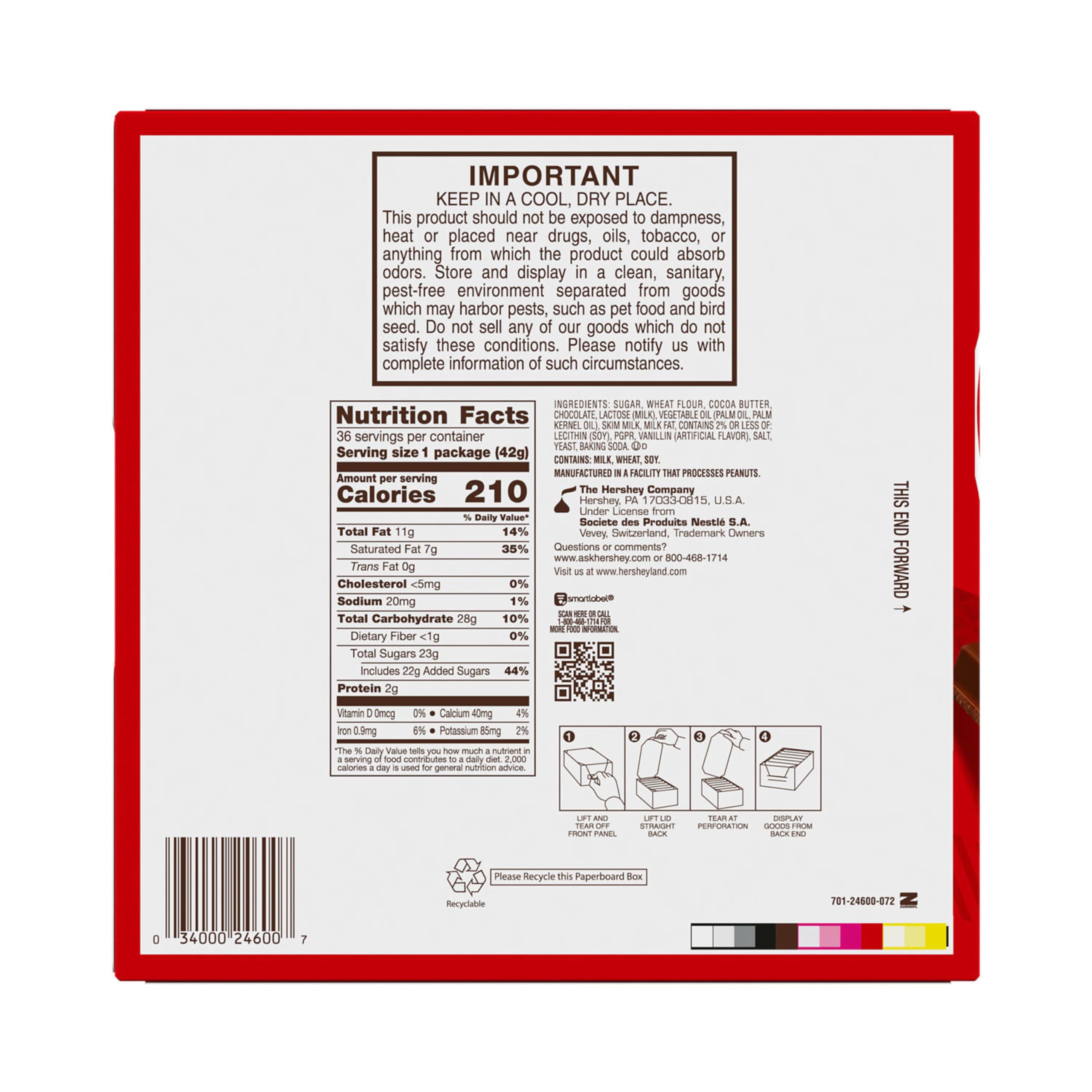 KIT KAT Milk Chocolate Wafer Candy Bars - 1.5oz (36 Count) - Bulk Pack of Crispy Wafer Cookies - Perfect for Halloween, Christmas, Party Favors & Office Snacks