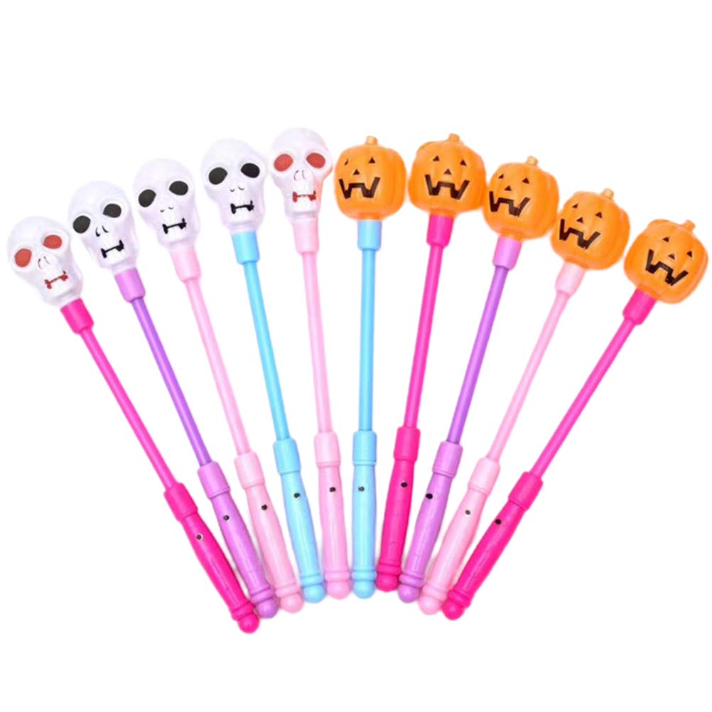 LIOOBO 10-Pack Halloween Glow Sticks - Pumpkin Ghost Decorations, Kids Party Favors & Glowing Toys for Trick or Treat, Outdoor Decor, Haunted House, and Nighttime Costume Accessories