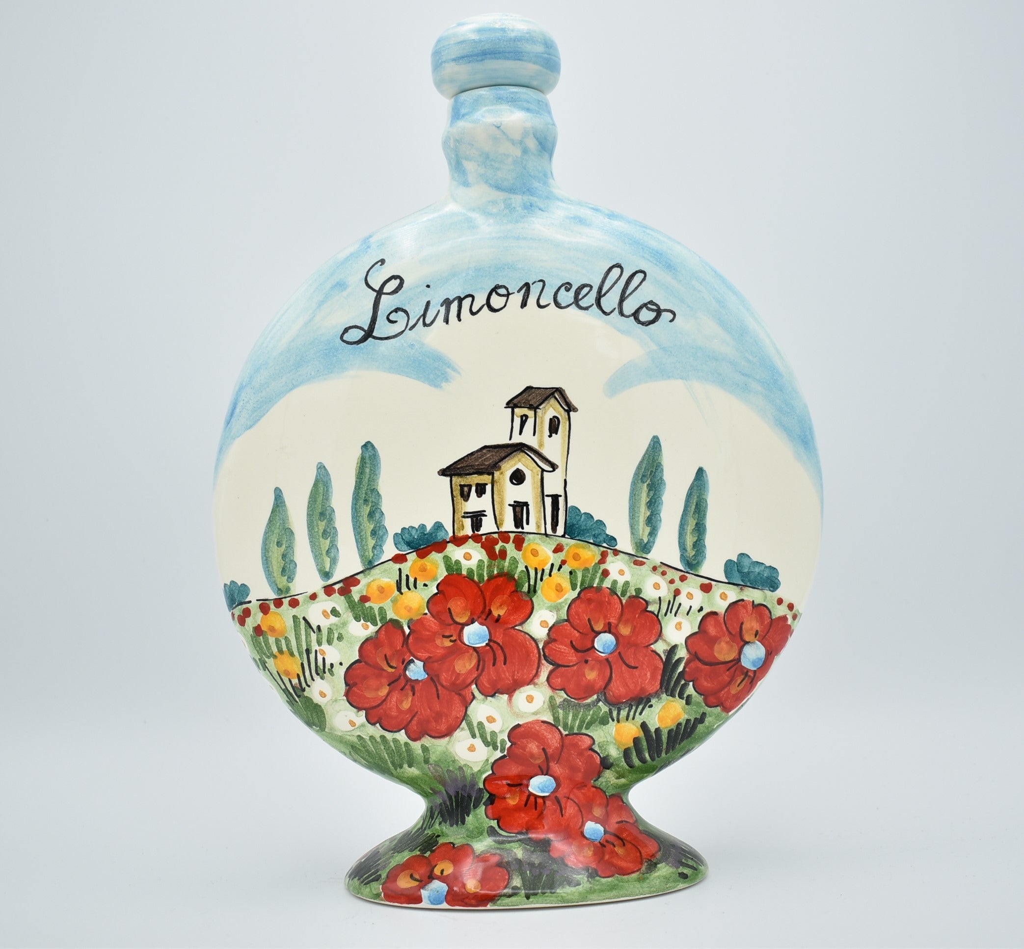 Premium Ceramic Limoncello Bottle - Elegant Handcrafted Italian Liquor Bottle for Homemade Limoncello, Gifts & Bar Decor