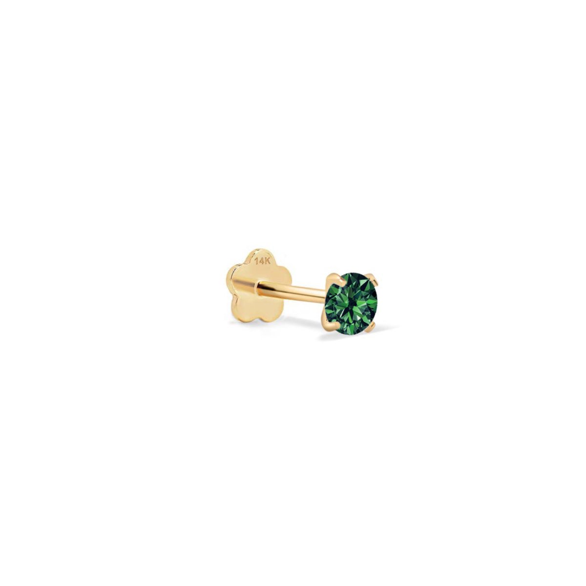 Tiny Gemstone Flat Back Stud Emerald Earrings - Genuine Green Emerald Studs for Women - Perfect for Daily Wear, Parties & Special Occasions