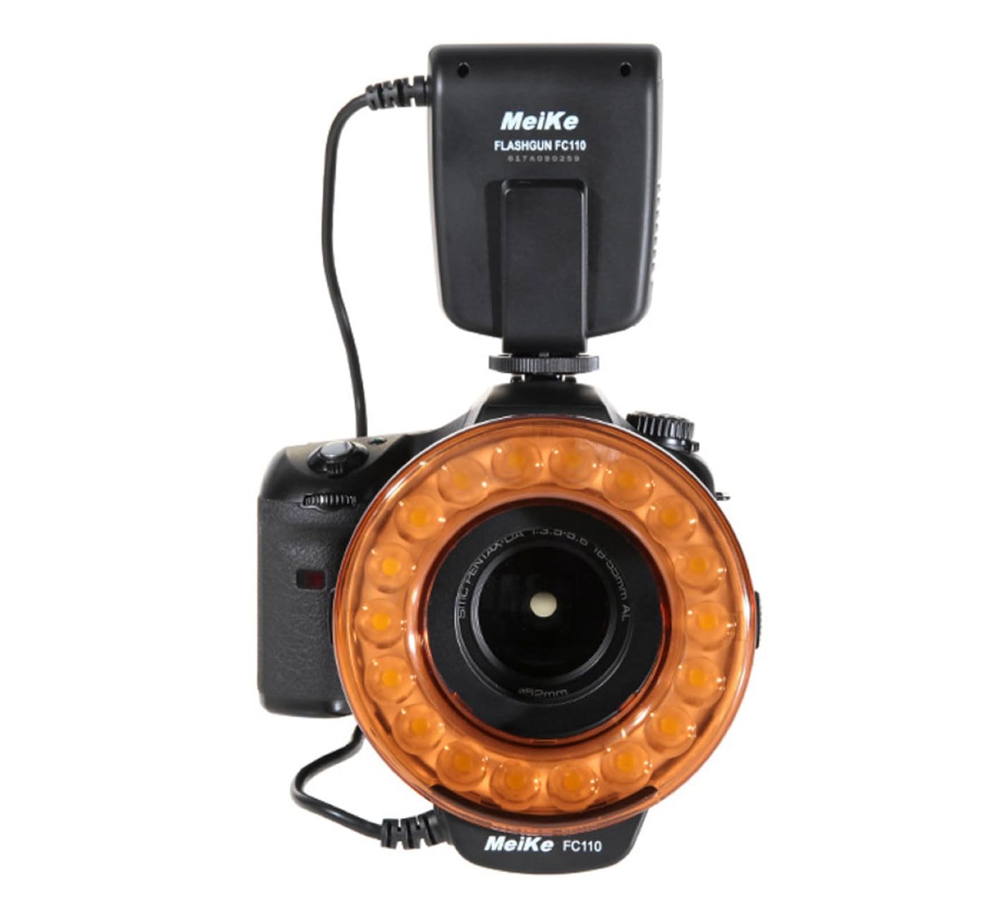 Meike Macro Ring Flash Light for DSLR Cameras - Compatible with Canon, Nikon, Sony, Pentax & Fujifilm - White LED Continuous Lighting - 1 Pack - Perfect for Macro Photography, Portrait & Product Shooting