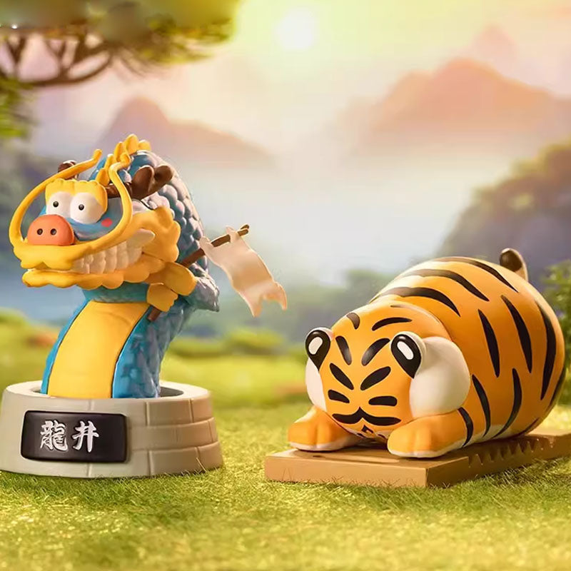 Alexander The Fat Tiger Long Teng Hu Yue Series Blind Box - Cute Collectible Vinyl Figure for Home Decor, Office Display & Gift Giving - Perfect for Anime Fans, Kawaii Lovers & Blind Box Collectors