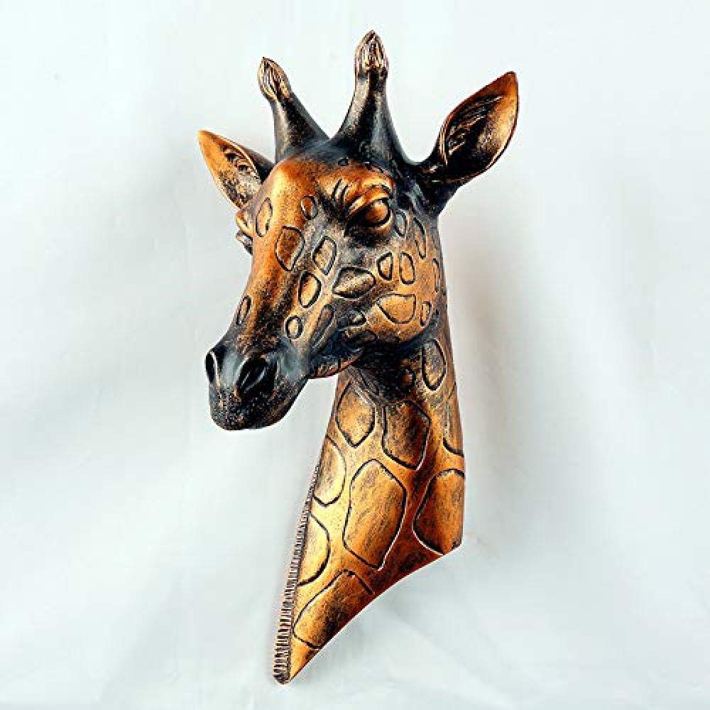Vintage Brown Giraffe Head Sculpture - 3D Resin Animal Statue for Home Decor, Office Desk, Gift for Animal Lovers | Perfect for Living Room, Nursery, Bookshelf Display